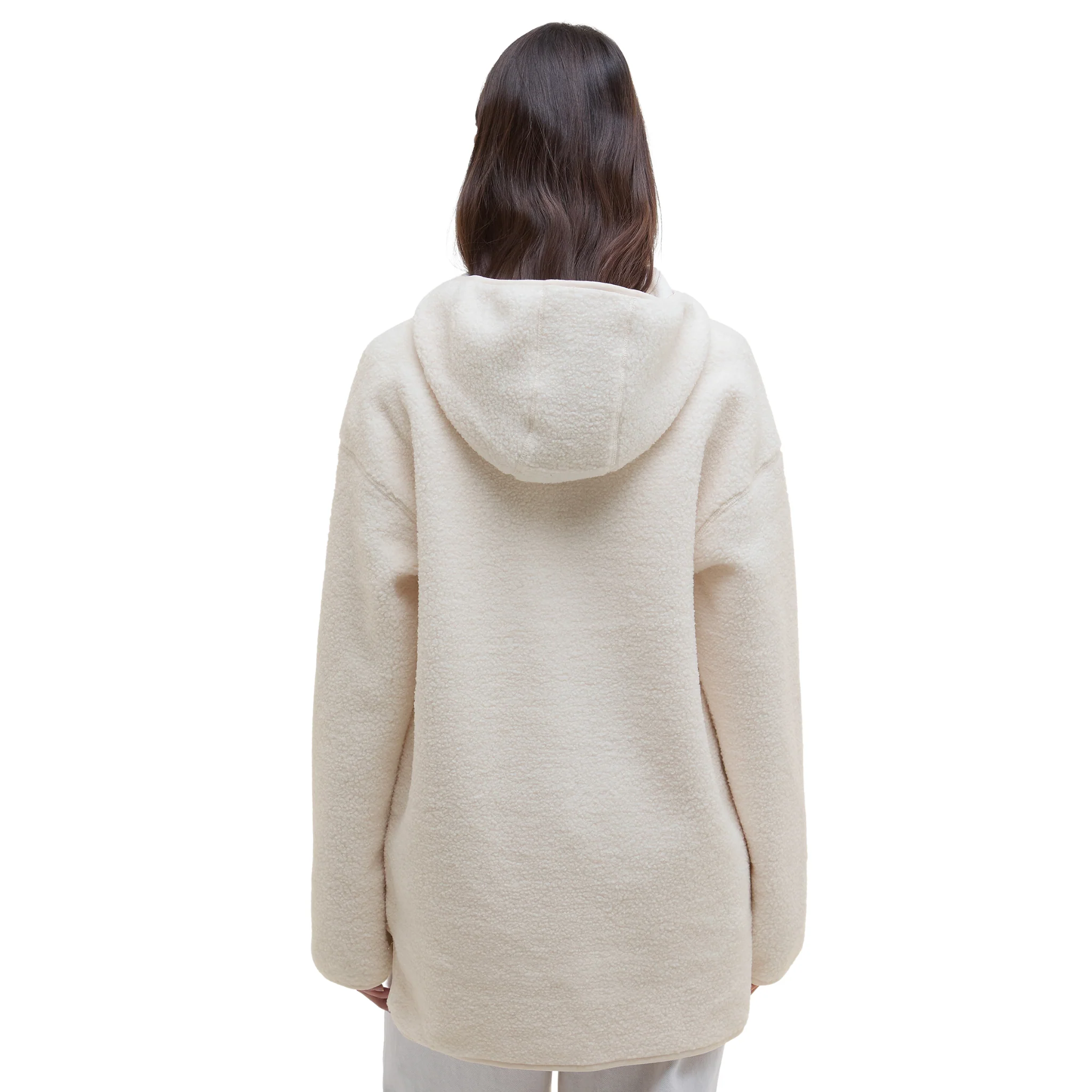 Womens Barbour International Ecru Boston Fleece Hoodie - Image 4