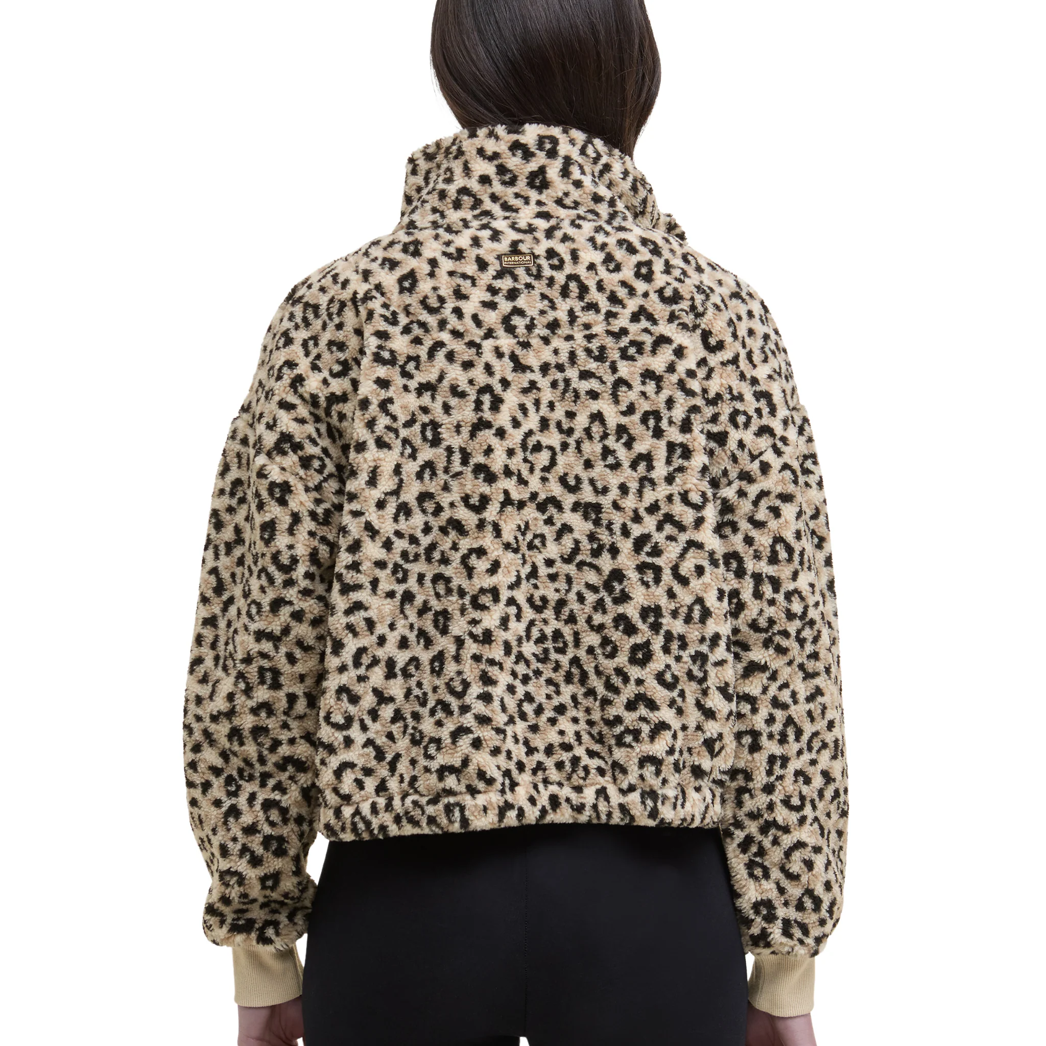 Womens Barbour International Multi Leopard Harley Fleece Jacket - Image 2