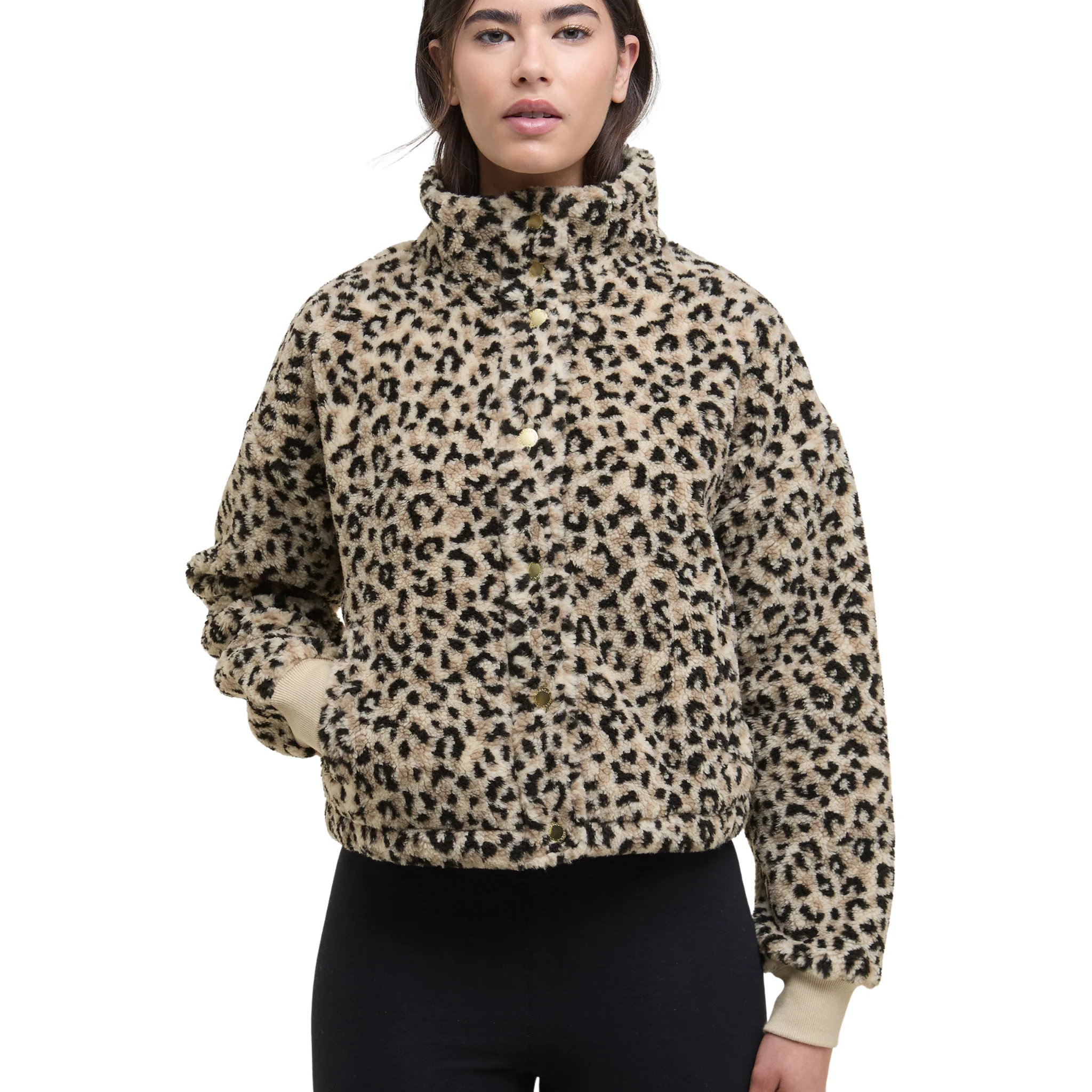 Womens Barbour International Multi Leopard Harley Fleece Jacket - Image 3