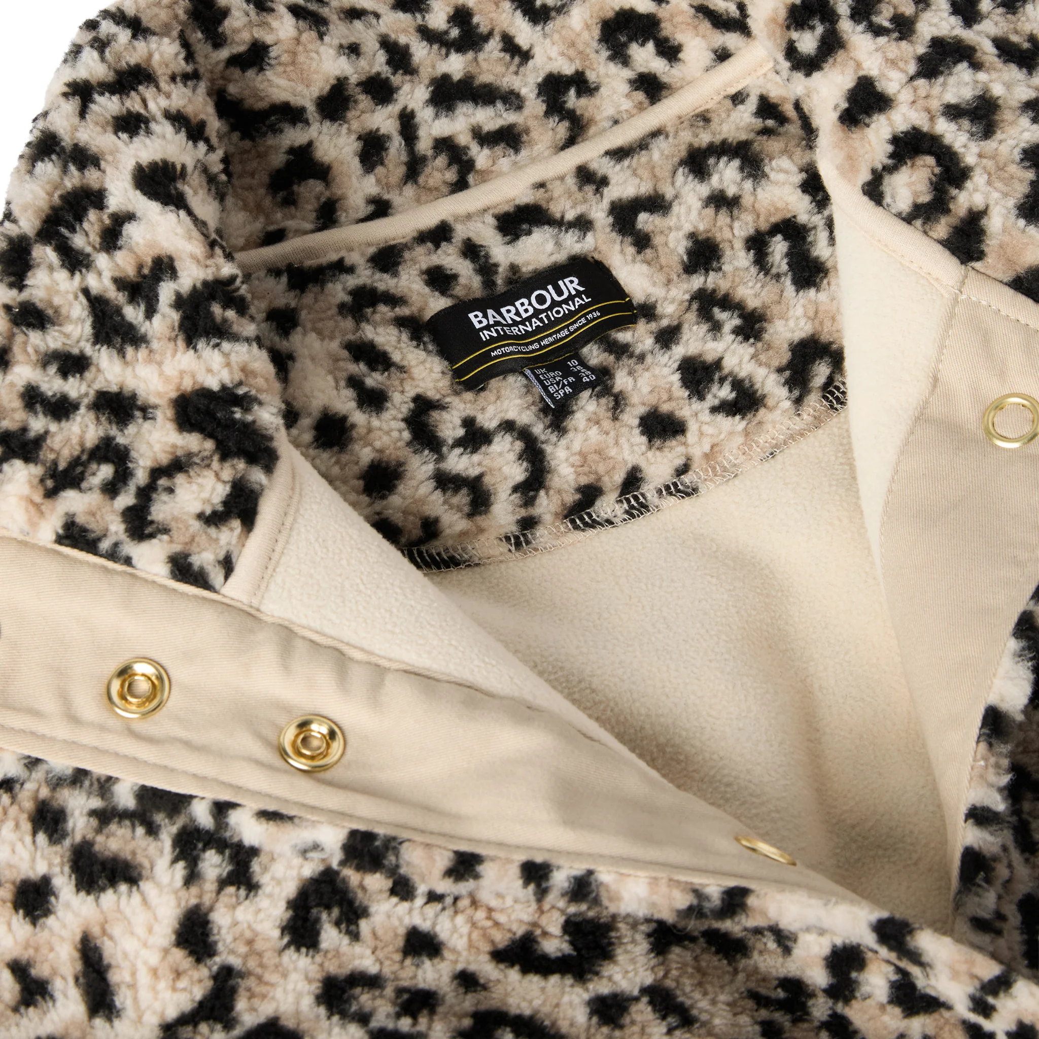Womens Barbour International Multi Leopard Harley Fleece Jacket - Image 4