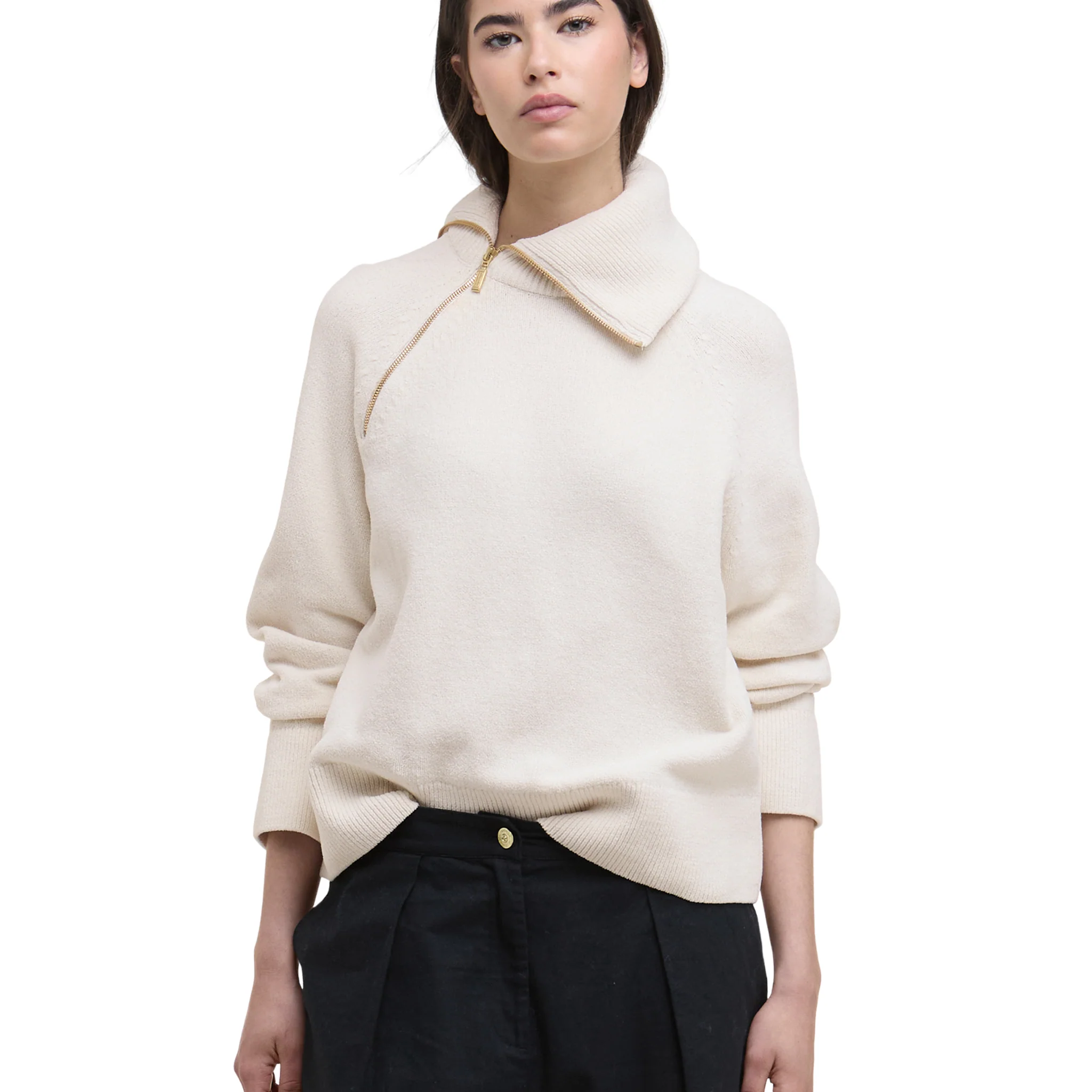 Womens Barbour International Off White Saskia Knitted Jumper - Image 2