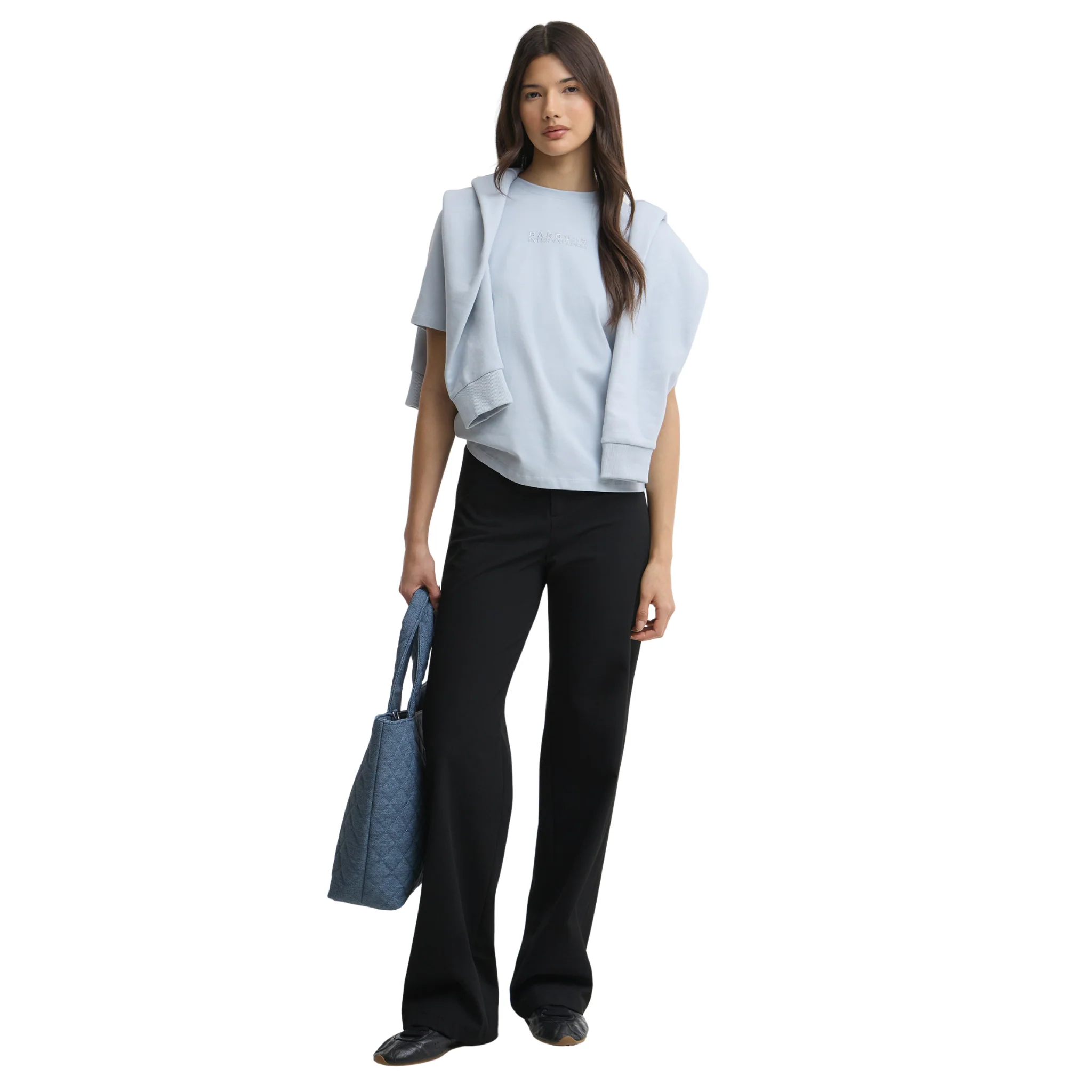 Womens Barbour International Pearl Blue Nova S/s T Shirt - Image 4