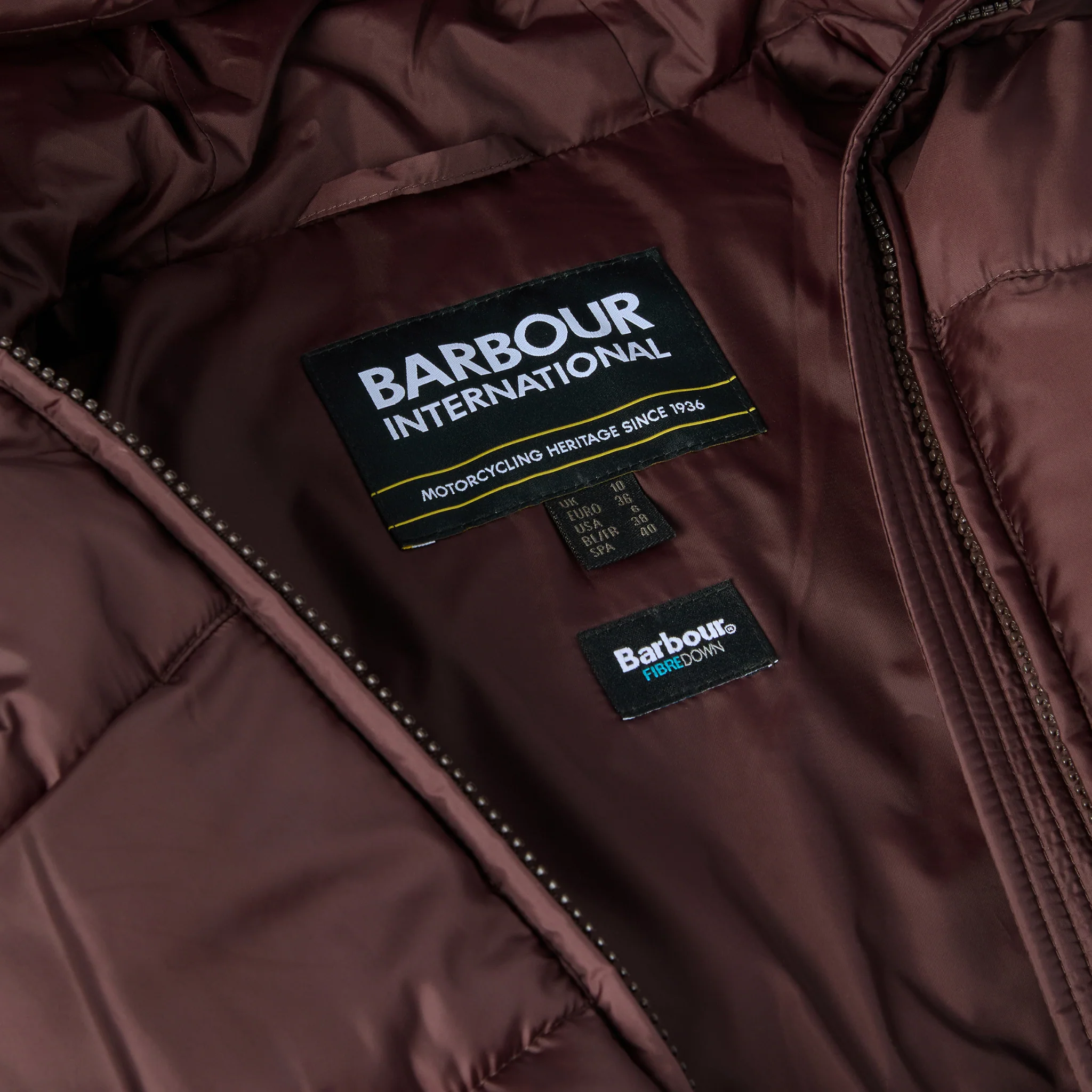 Womens Barbour International Red Velvet Anastasia Padded Coat - Image 4