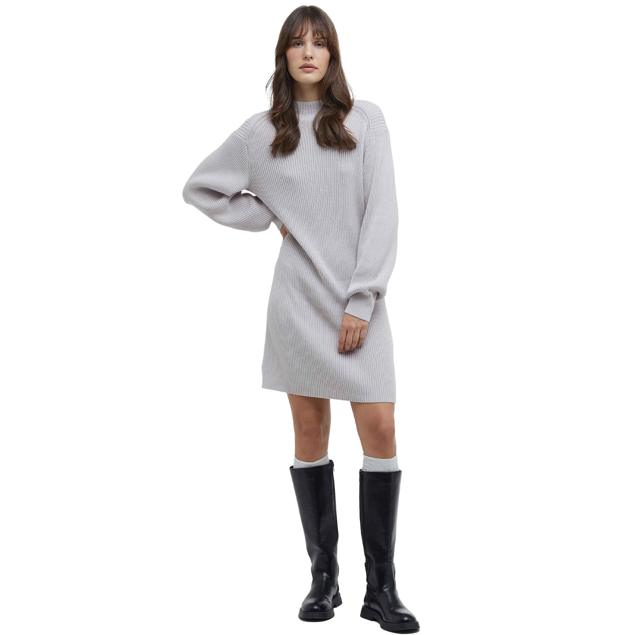 Womens Barbour International Silver Cloud Franchesca Knitted Dress - Image 2