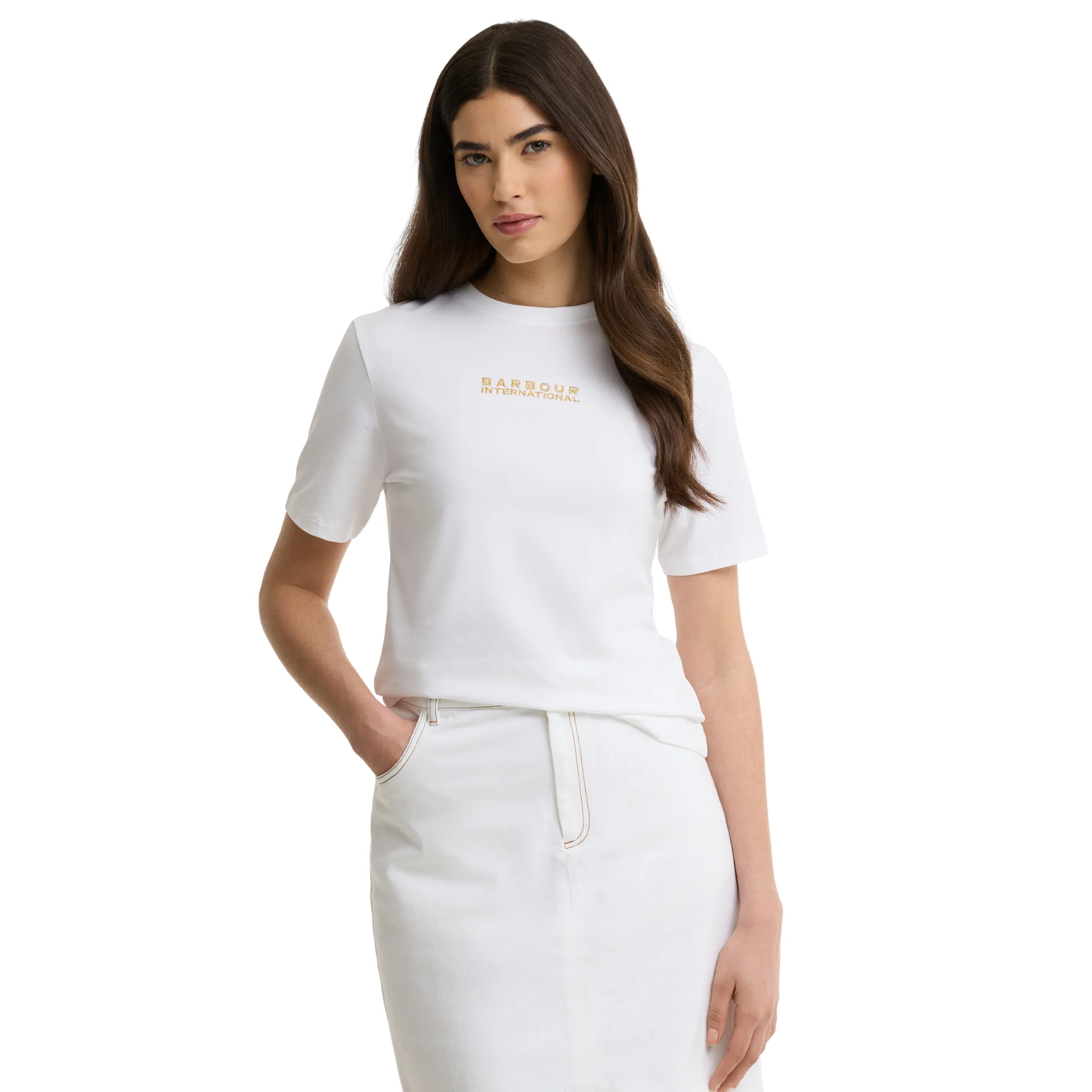 Womens Barbour International White Nova S/s T Shirt - Image 2
