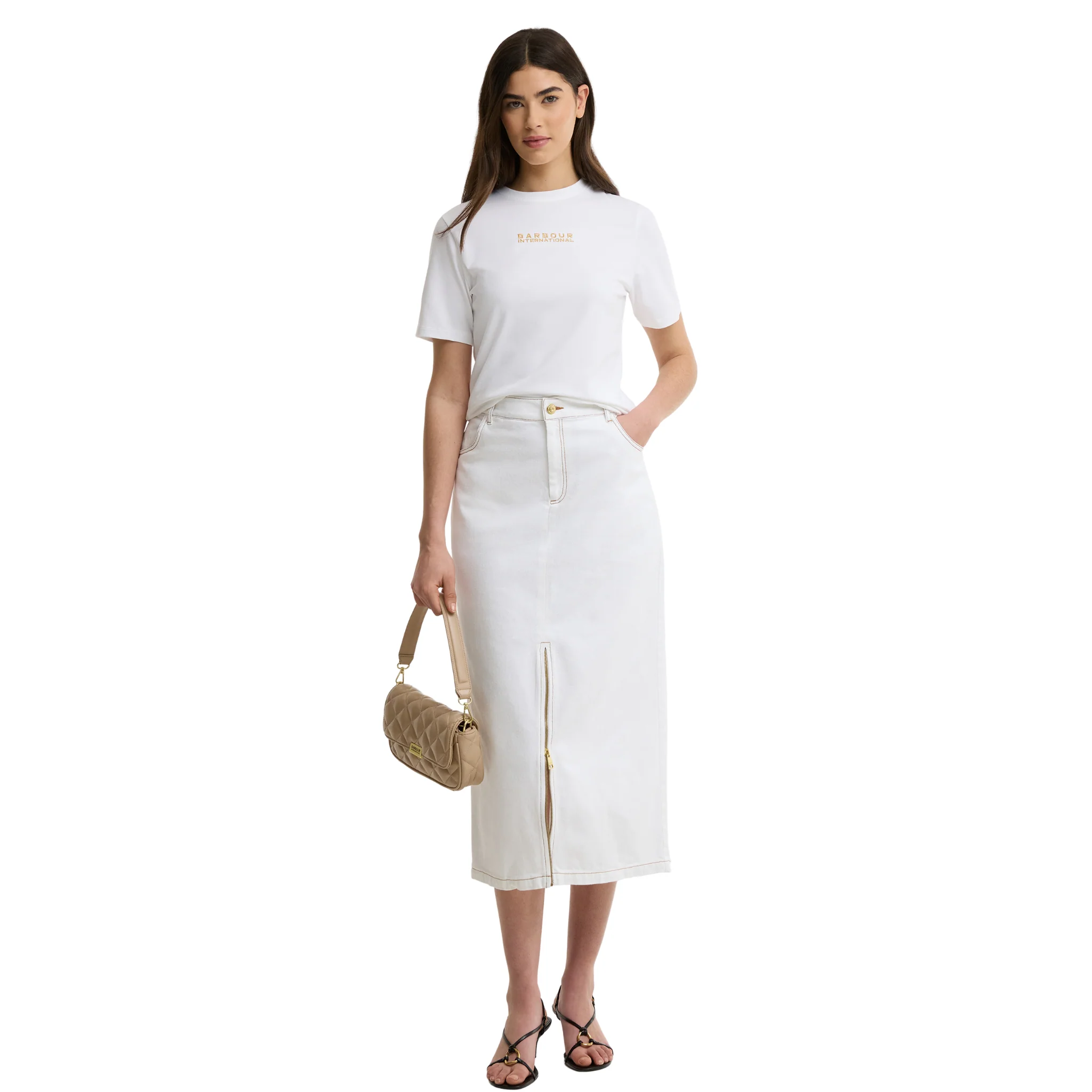 Womens Barbour International White Nova S/s T Shirt - Image 4