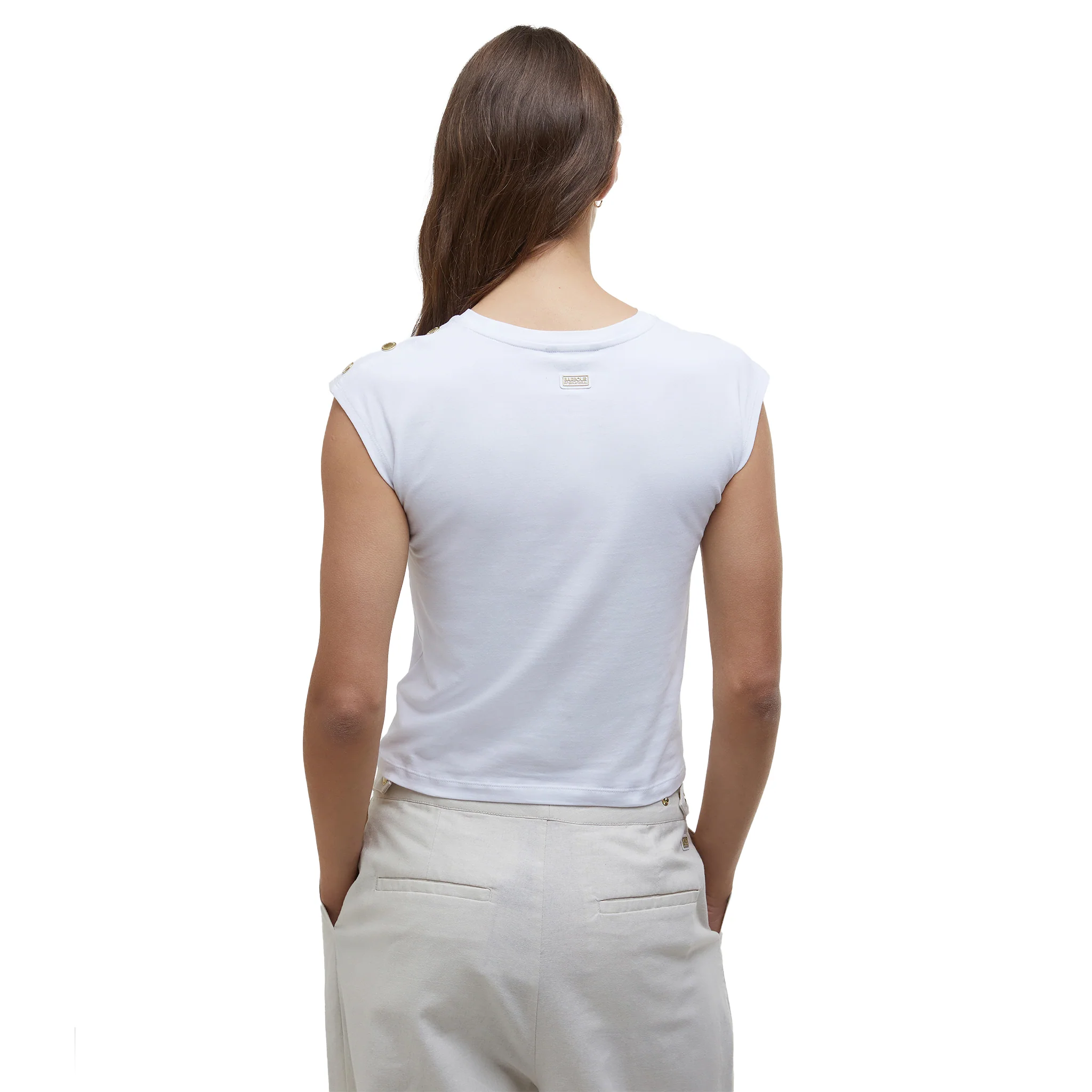 Womens Barbour International White Priya S/s T Shirt - Image 4