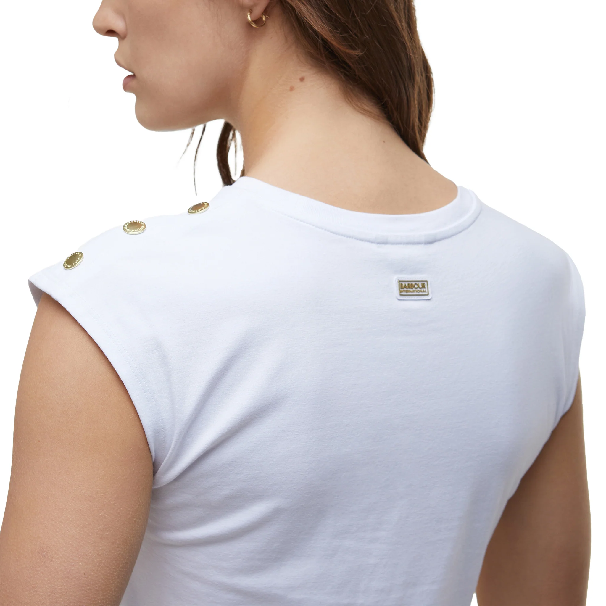 Womens Barbour International White Priya S/s T Shirt - Image 5