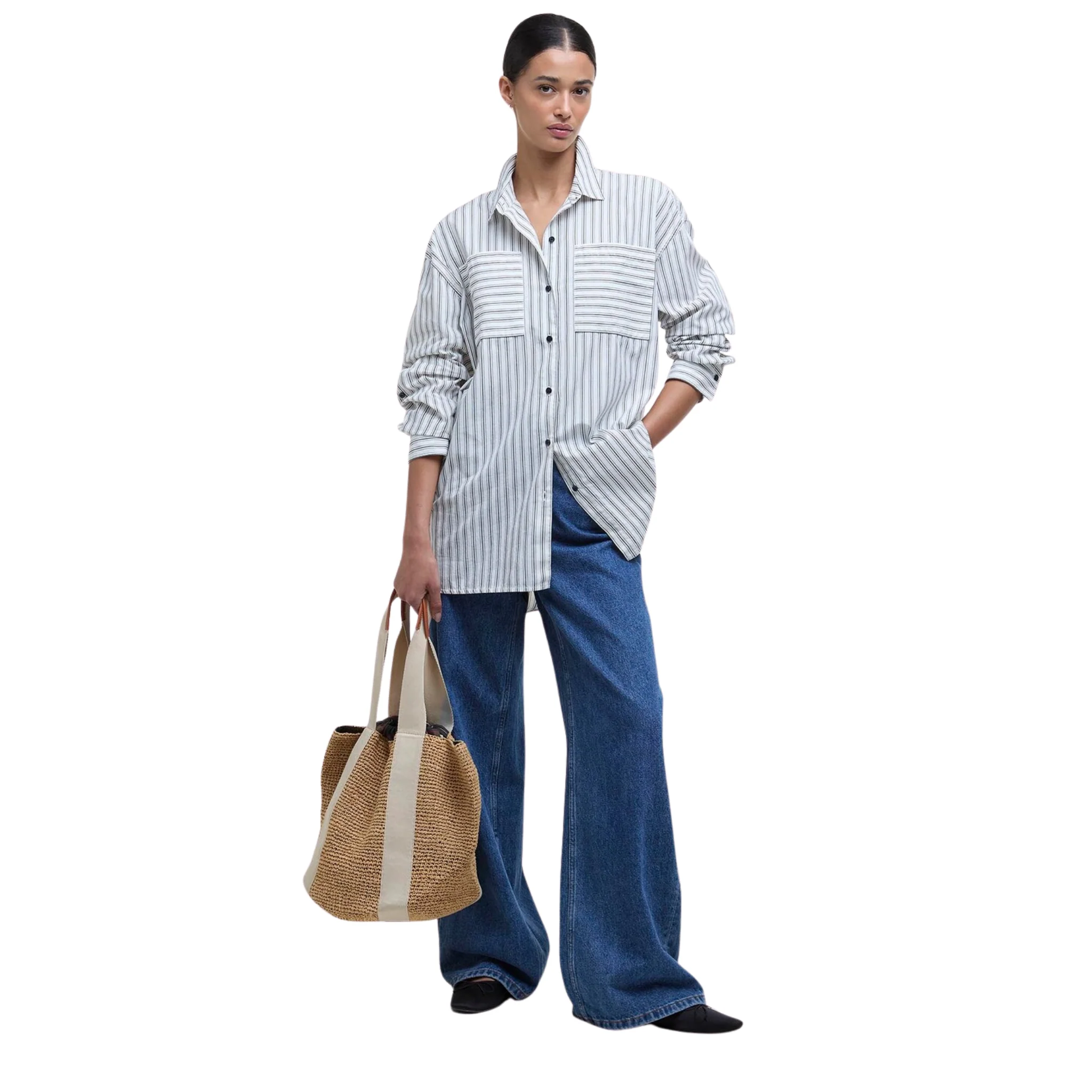 Womens Barbour Natural Lily Beach Tote Bag - Image 2