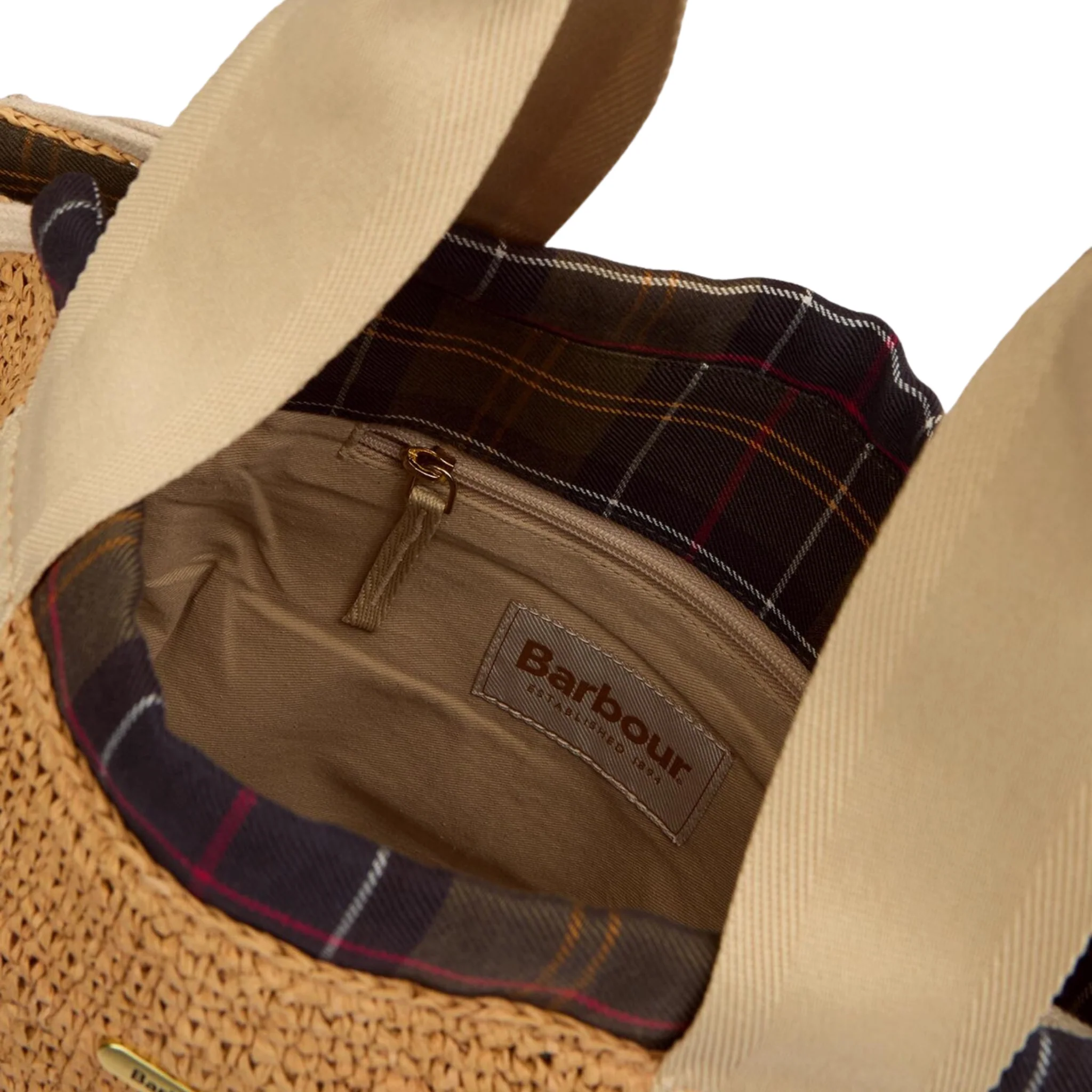 Womens Barbour Natural Lily Beach Tote Bag - Image 6