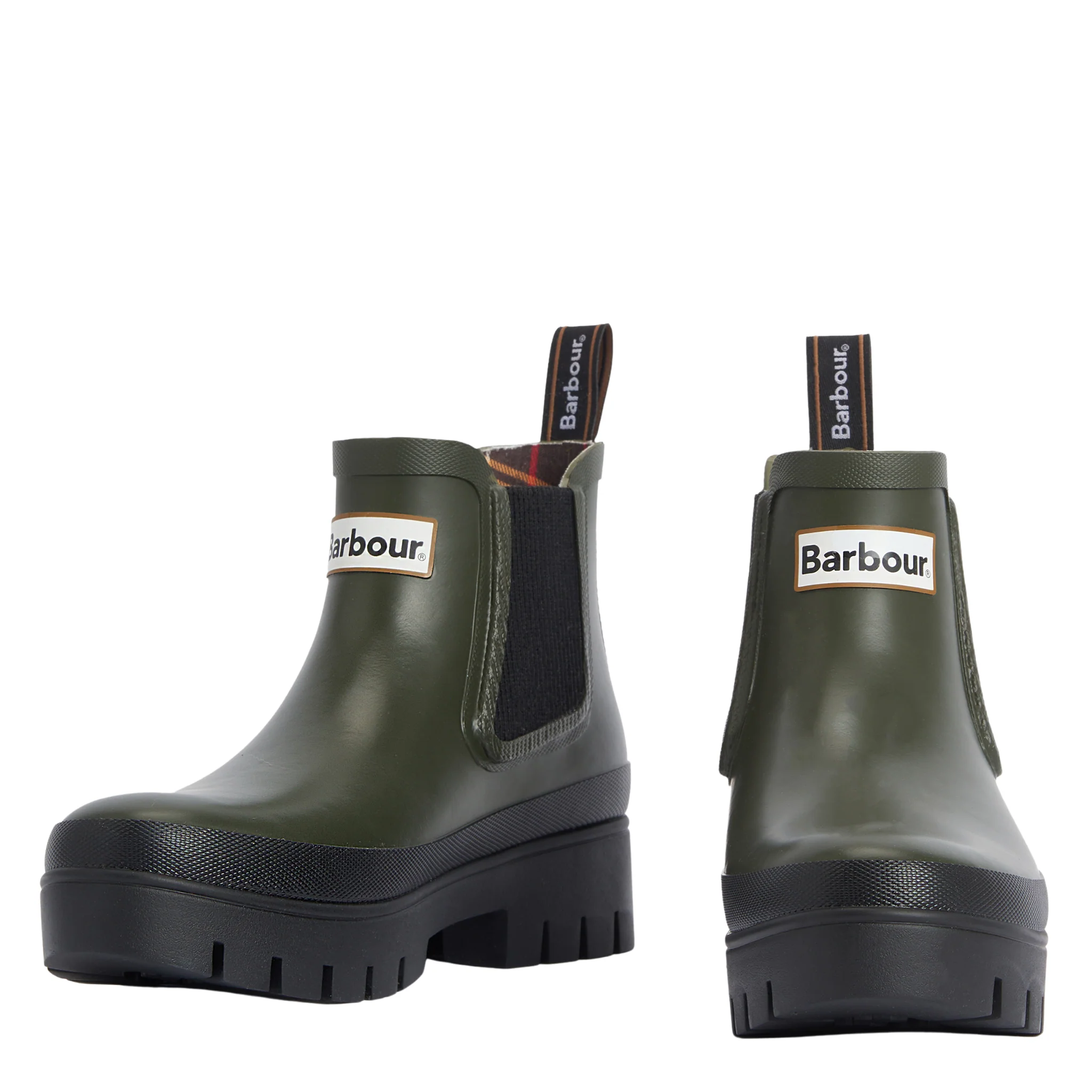 Womens Barbour Olive/Black Halton Chelsea Welly - Image 5