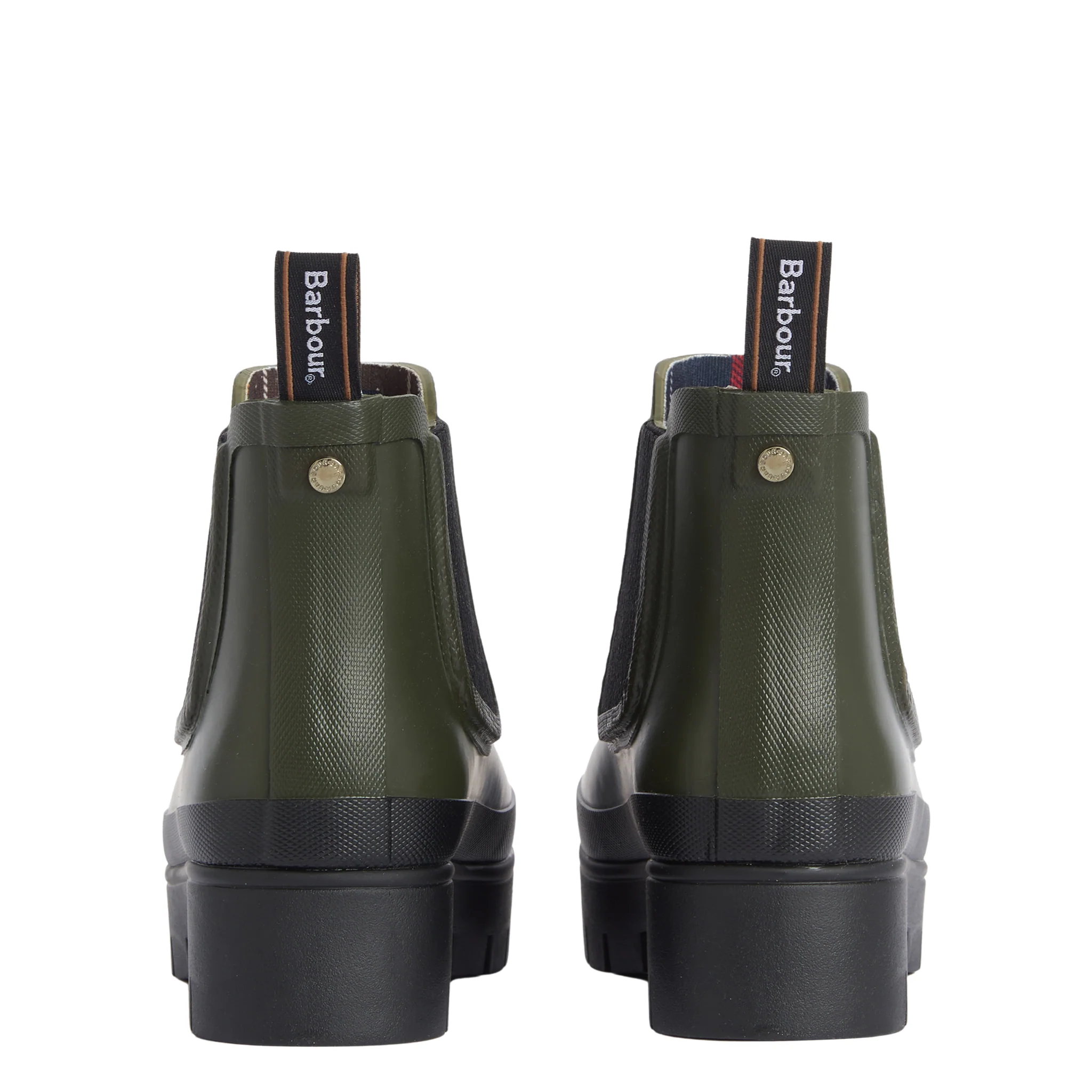 Womens Barbour Olive/Black Halton Chelsea Welly - Image 6