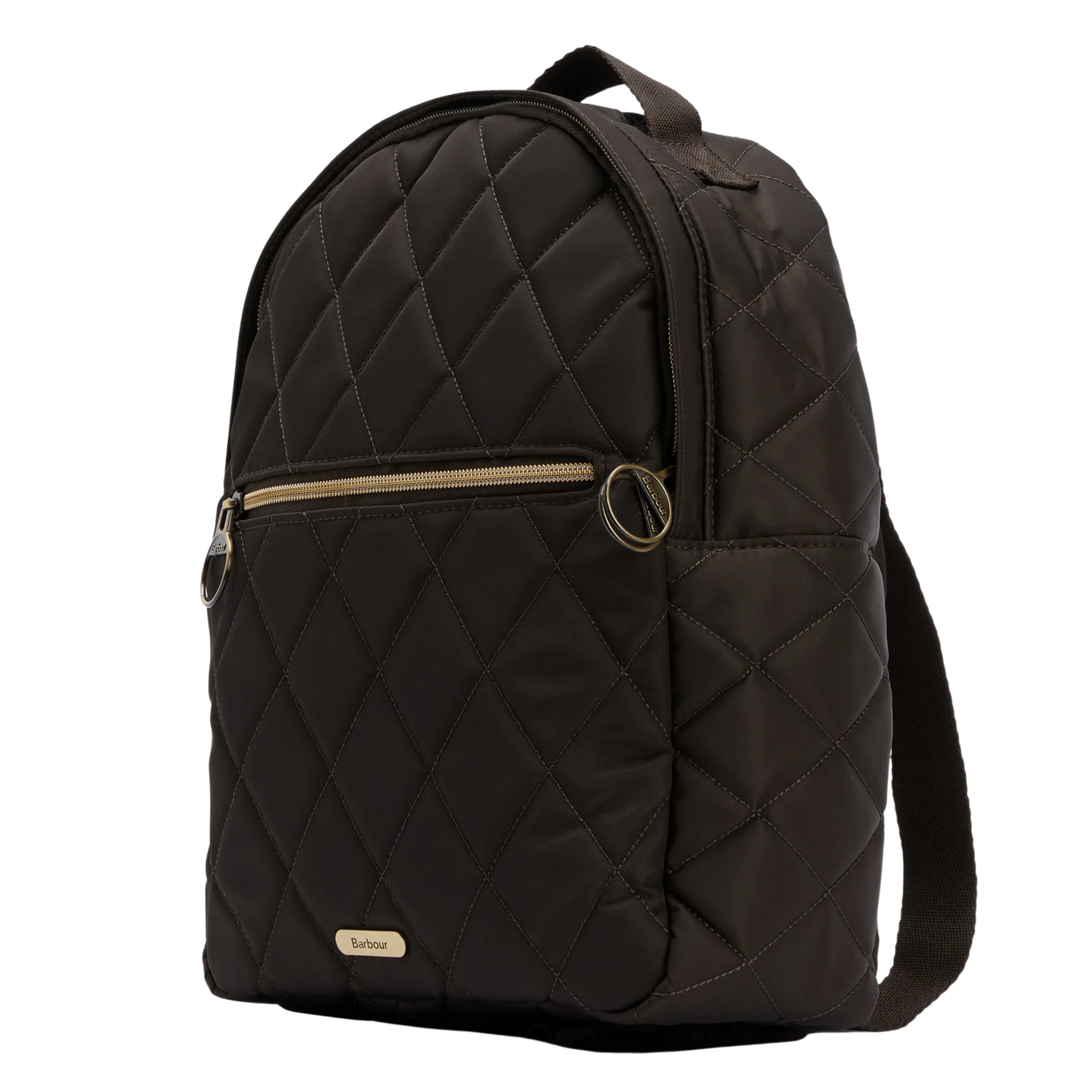 Womens Barbour Olive Quilted Backpack - Image 2