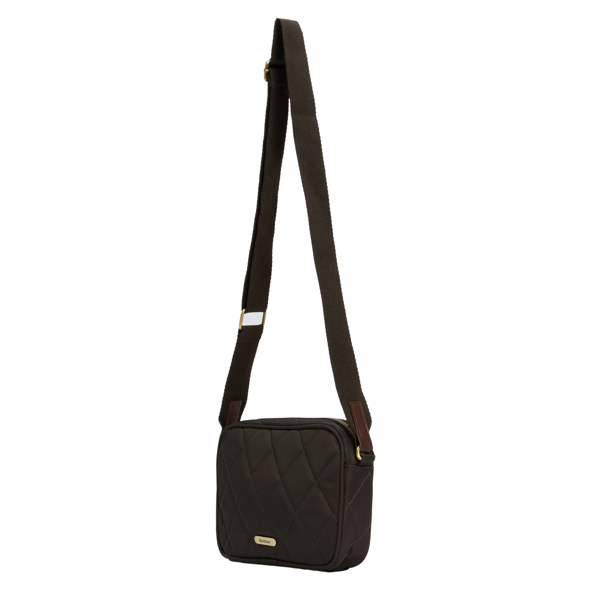 Womens Barbour Olive Quilted Crossbody Bag - Image 2