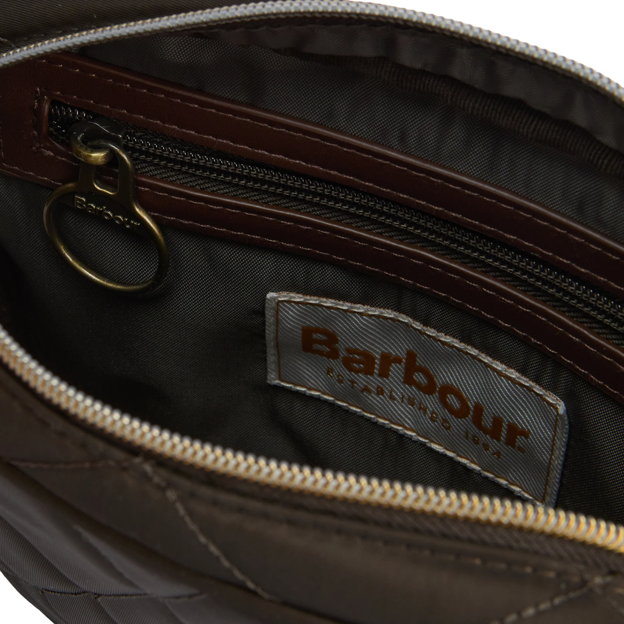 Womens Barbour Olive Quilted Crossbody Bag - Image 6