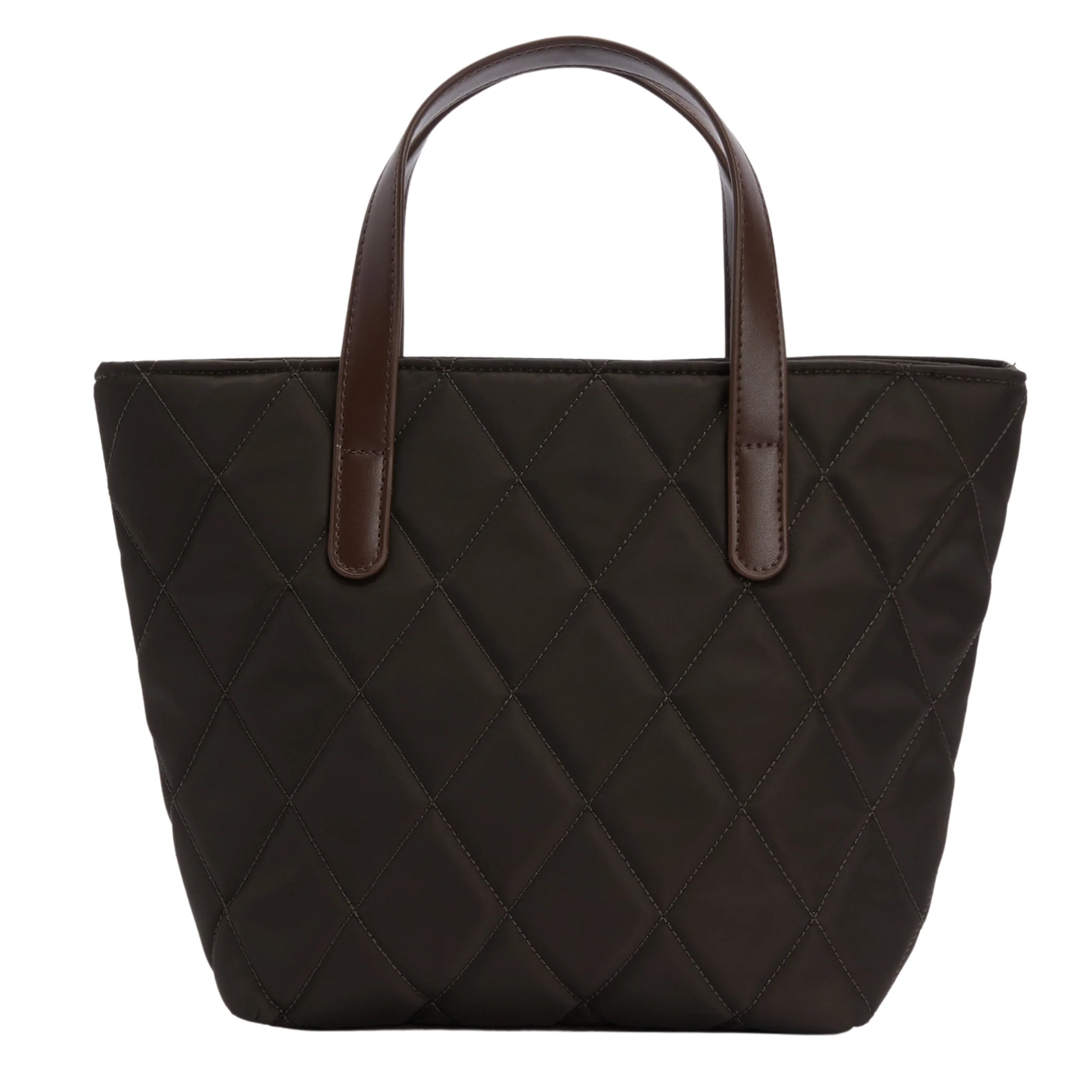 Womens Barbour Olive Quilted Mini Tote Bag - Image 5