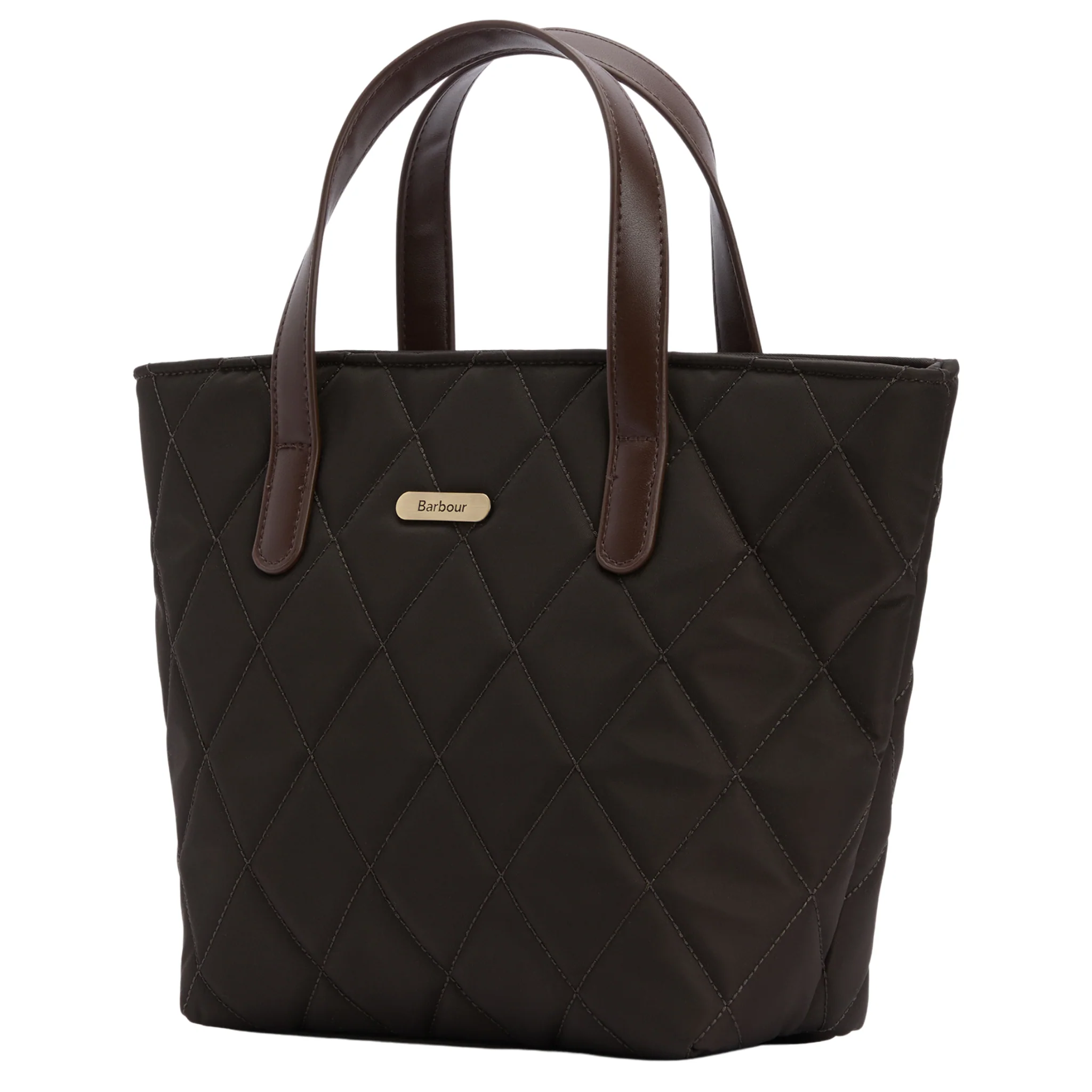 Womens Barbour Olive Quilted Mini Tote Bag - Image 6