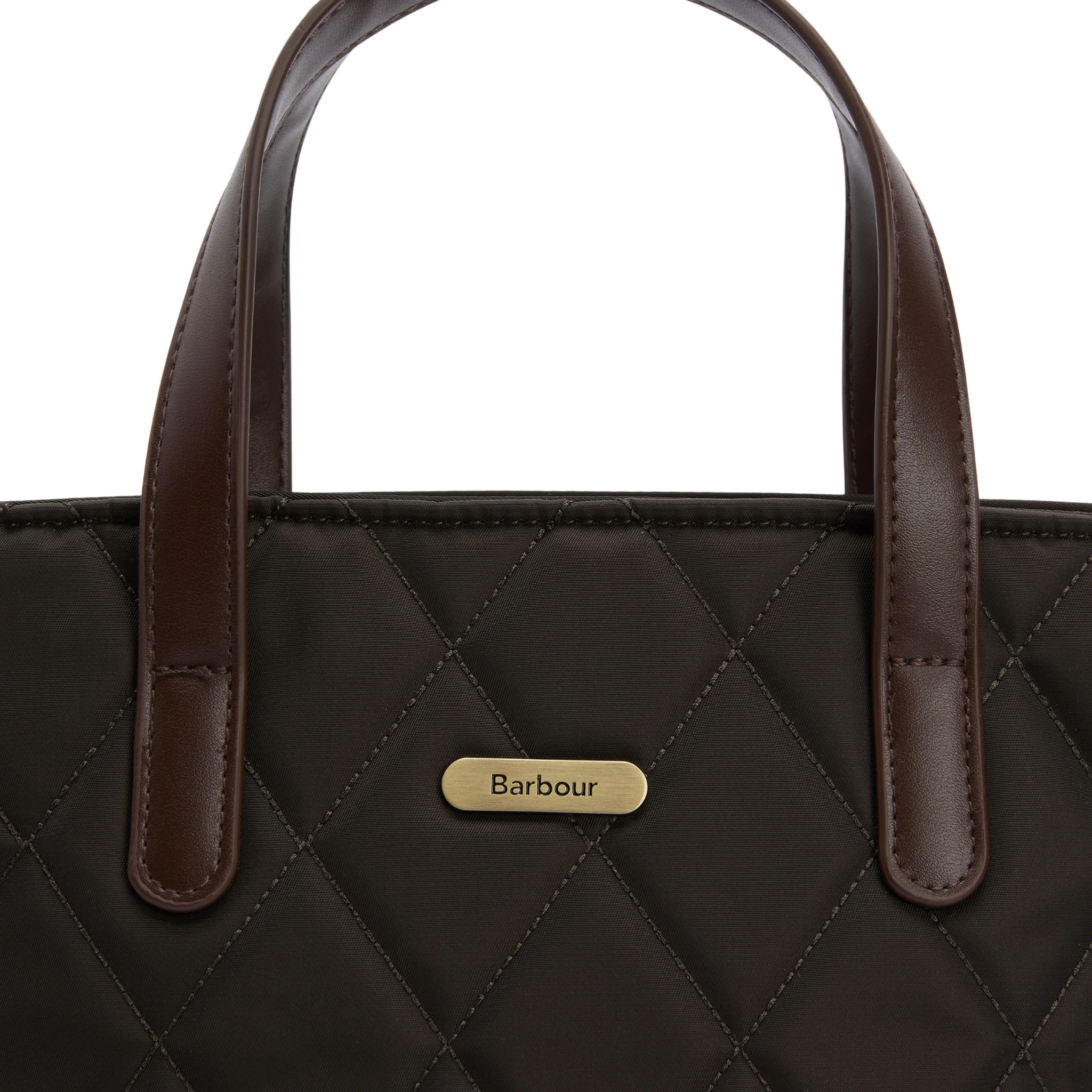 Womens Barbour Olive Quilted Mini Tote Bag - Image 7