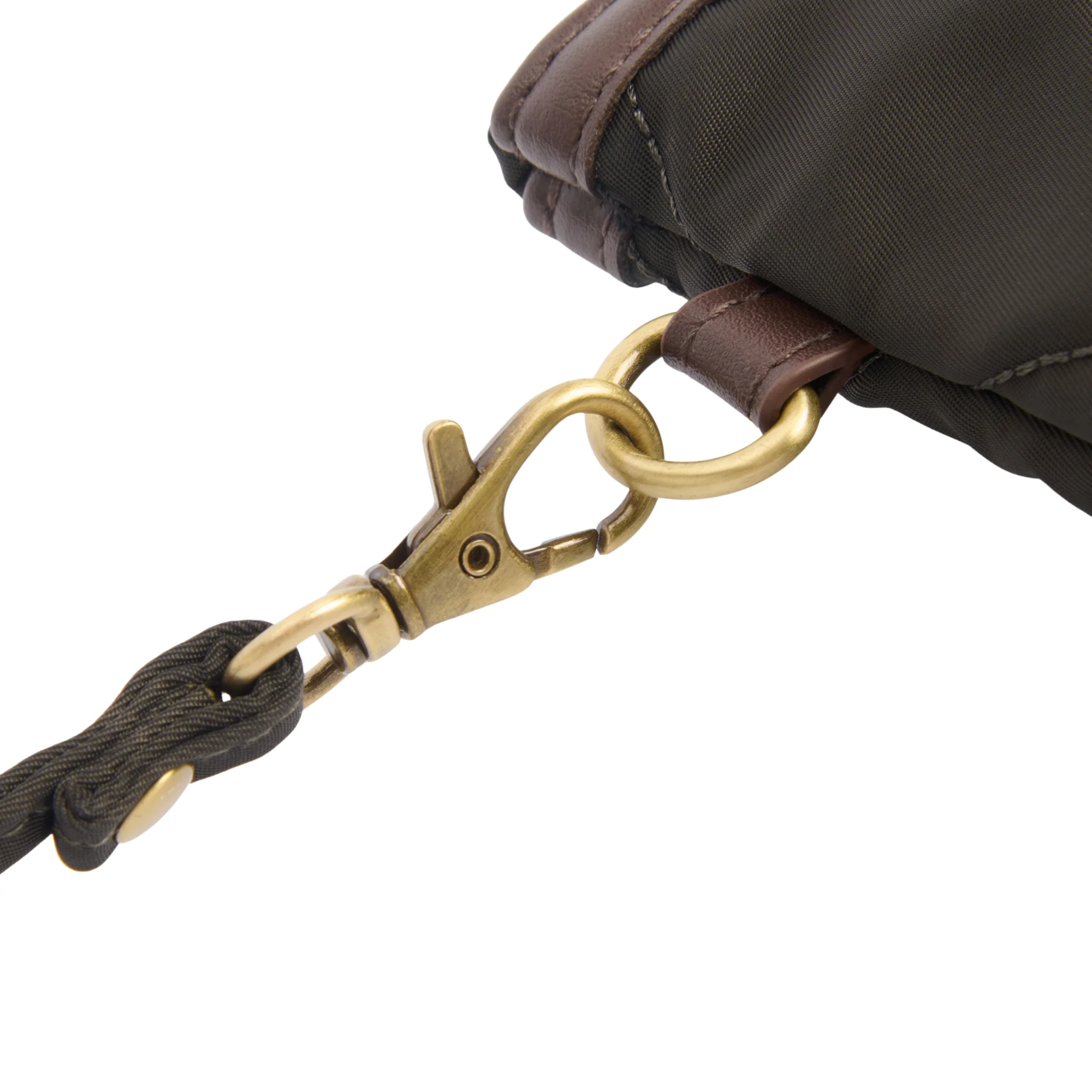 Womens Barbour Olive Quilted Tote Bag - Image 7