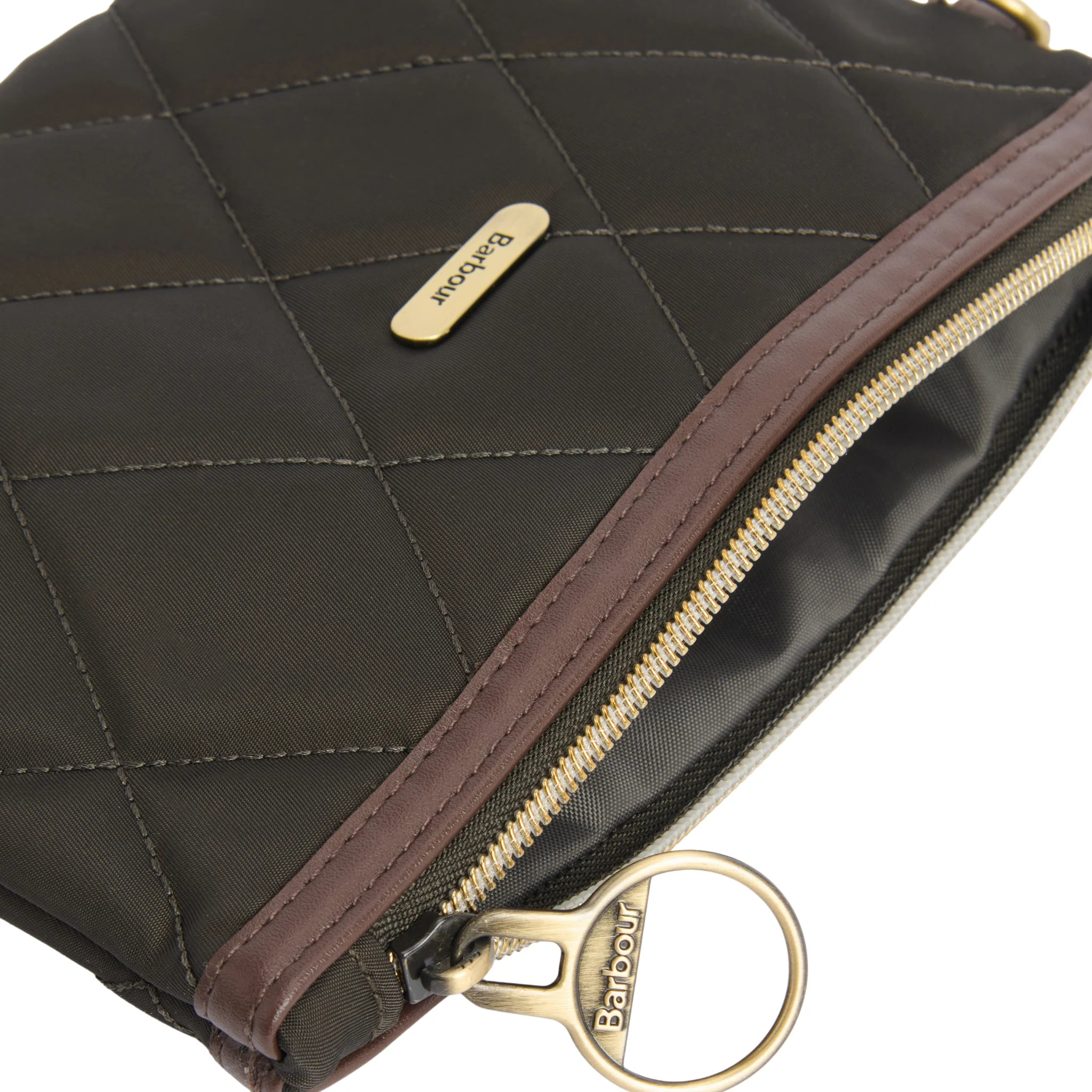 Womens Barbour Olive Quilted Tote Bag - Image 9