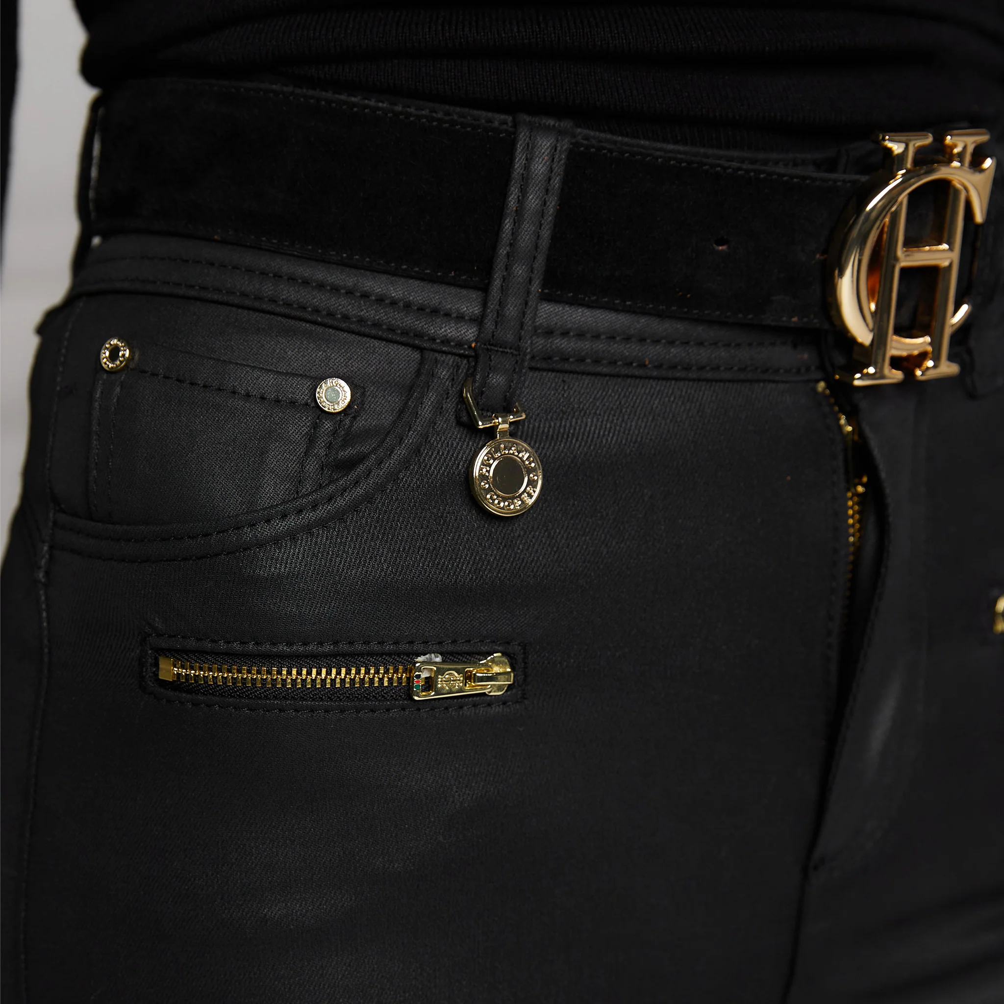 Womens Holland Cooper Black Coated Jodhpur Jeans - Image 5