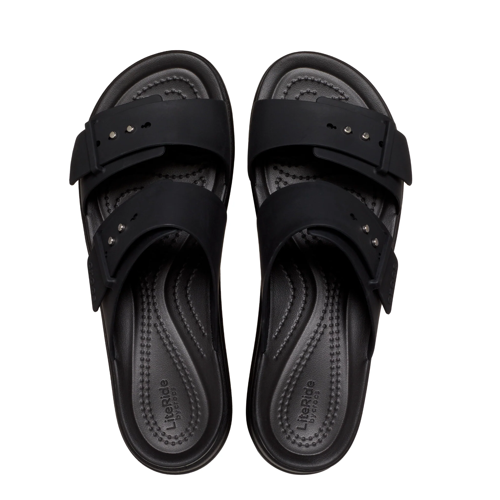 Womens Crocs Black Brooklyn Buckle Low Wedge Sandals - Image 5