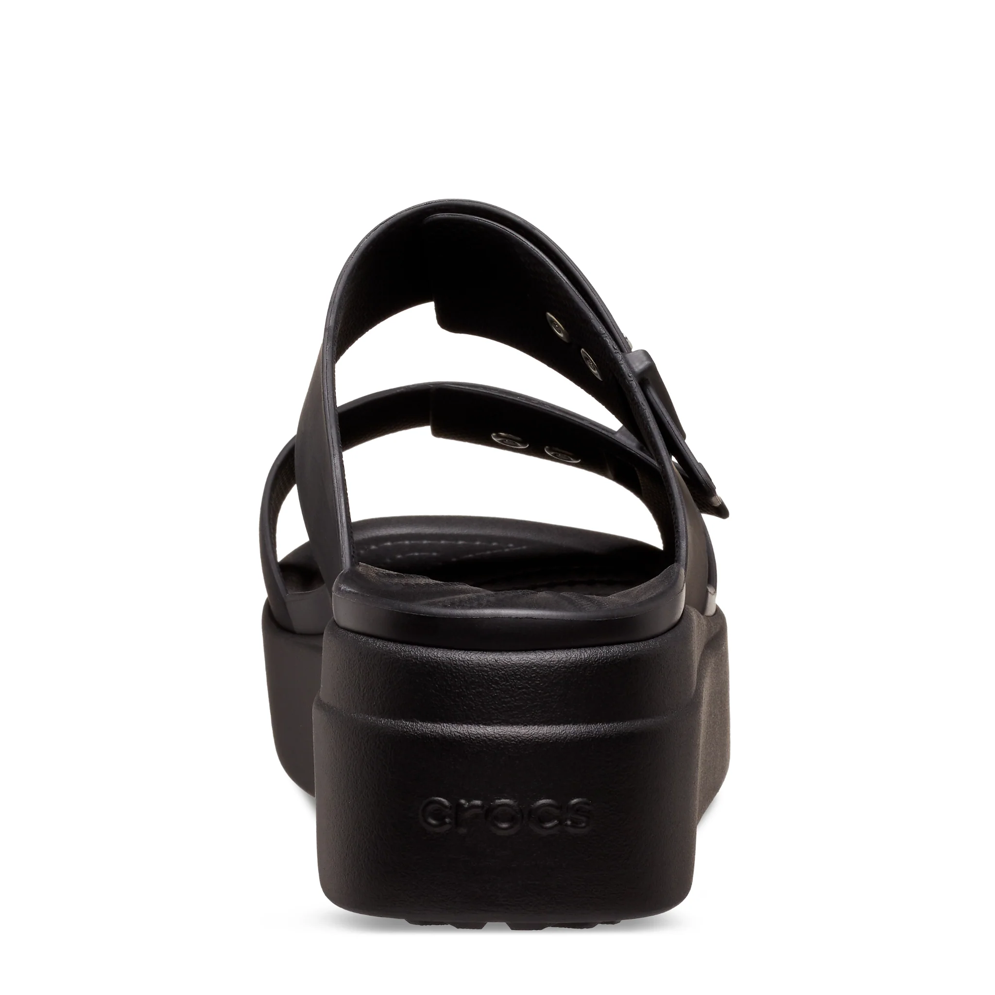 Womens Crocs Black Brooklyn Buckle Low Wedge Sandals - Image 6