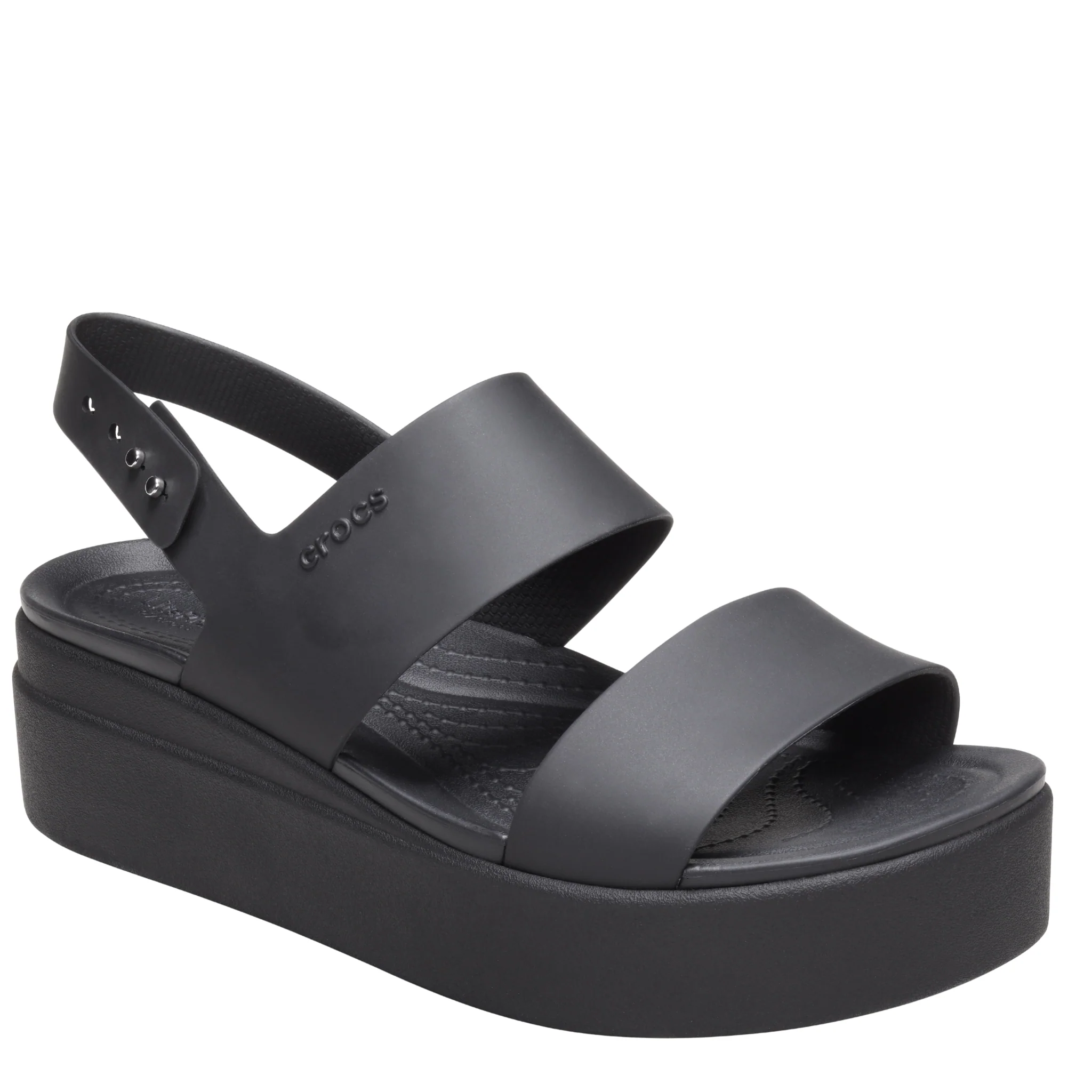 Womens Crocs Black Brooklyn Low Wedge Sandals - Image 6