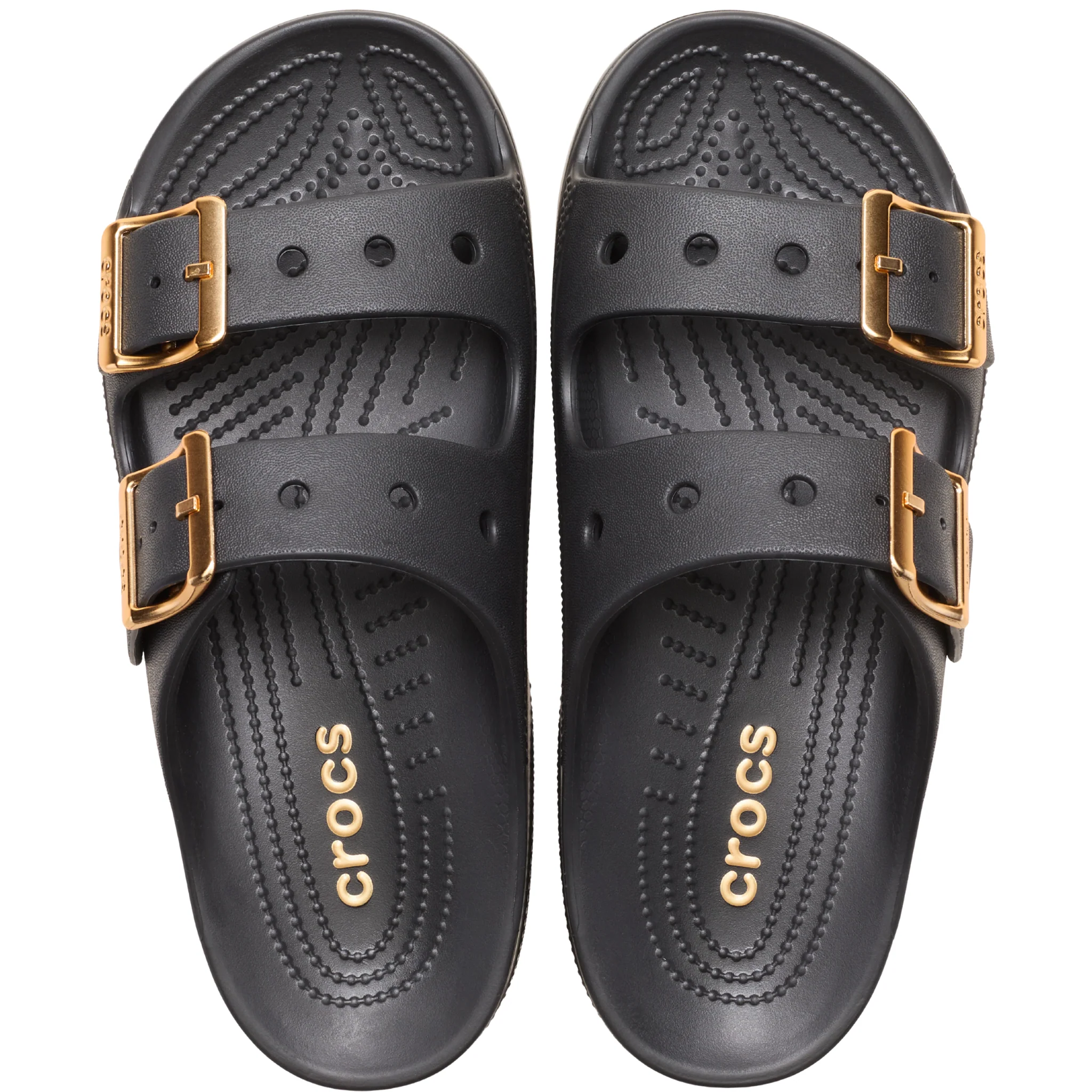Womens Crocs Black Metallic Saturday Sandals - Image 2