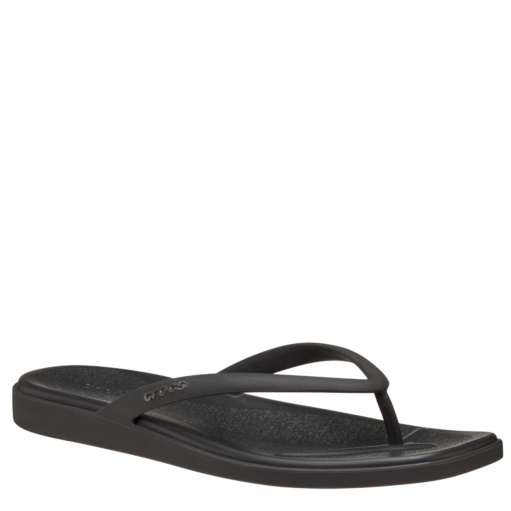 Womens Crocs Black Miami Flip Flops - Image 2