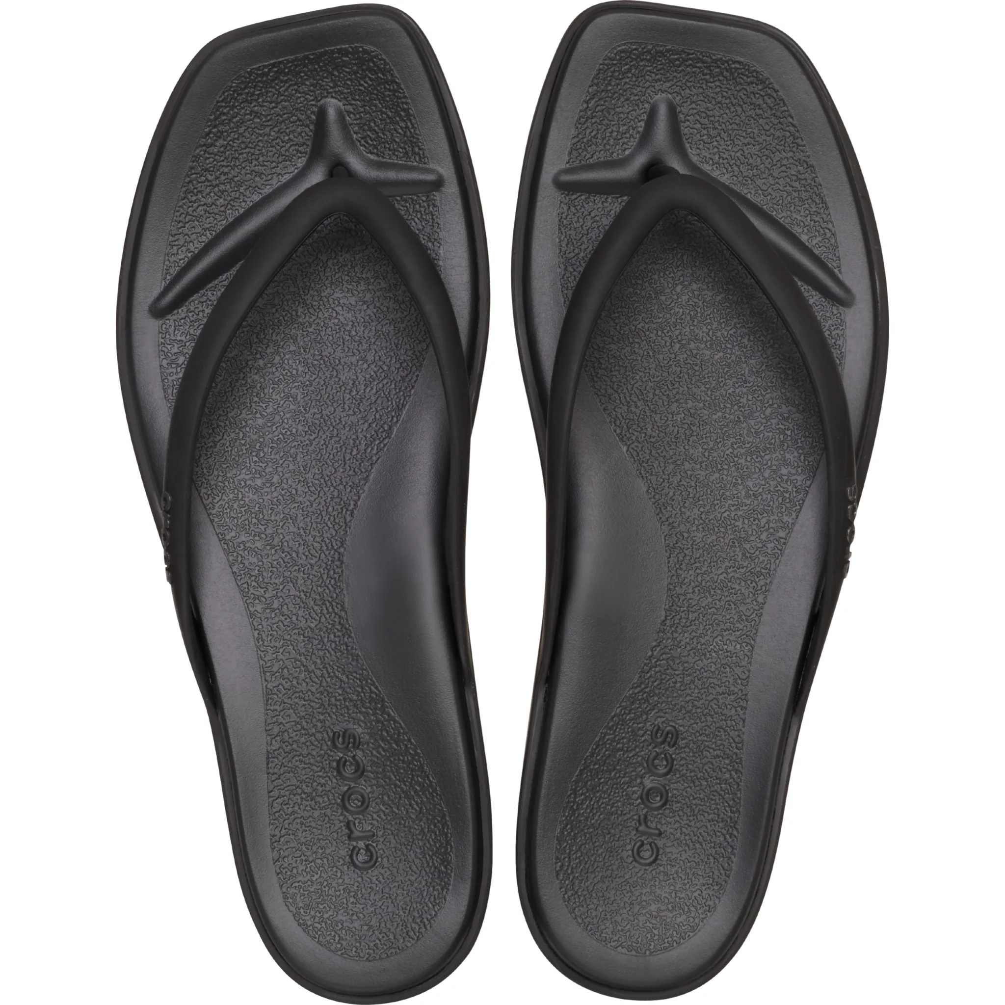 Womens Crocs Black Miami Flip Flops - Image 3