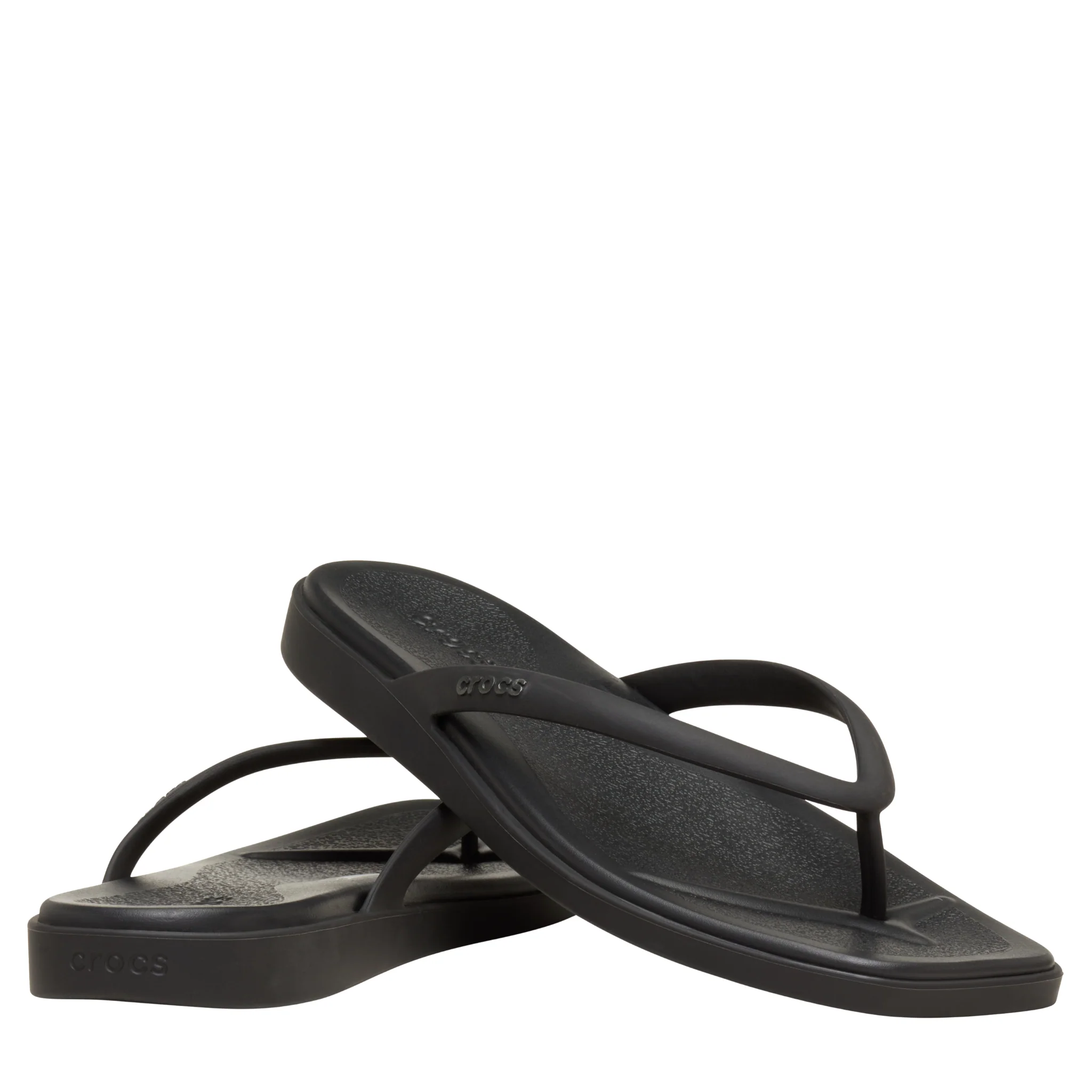 Womens Crocs Black Miami Flip Flops - Image 4