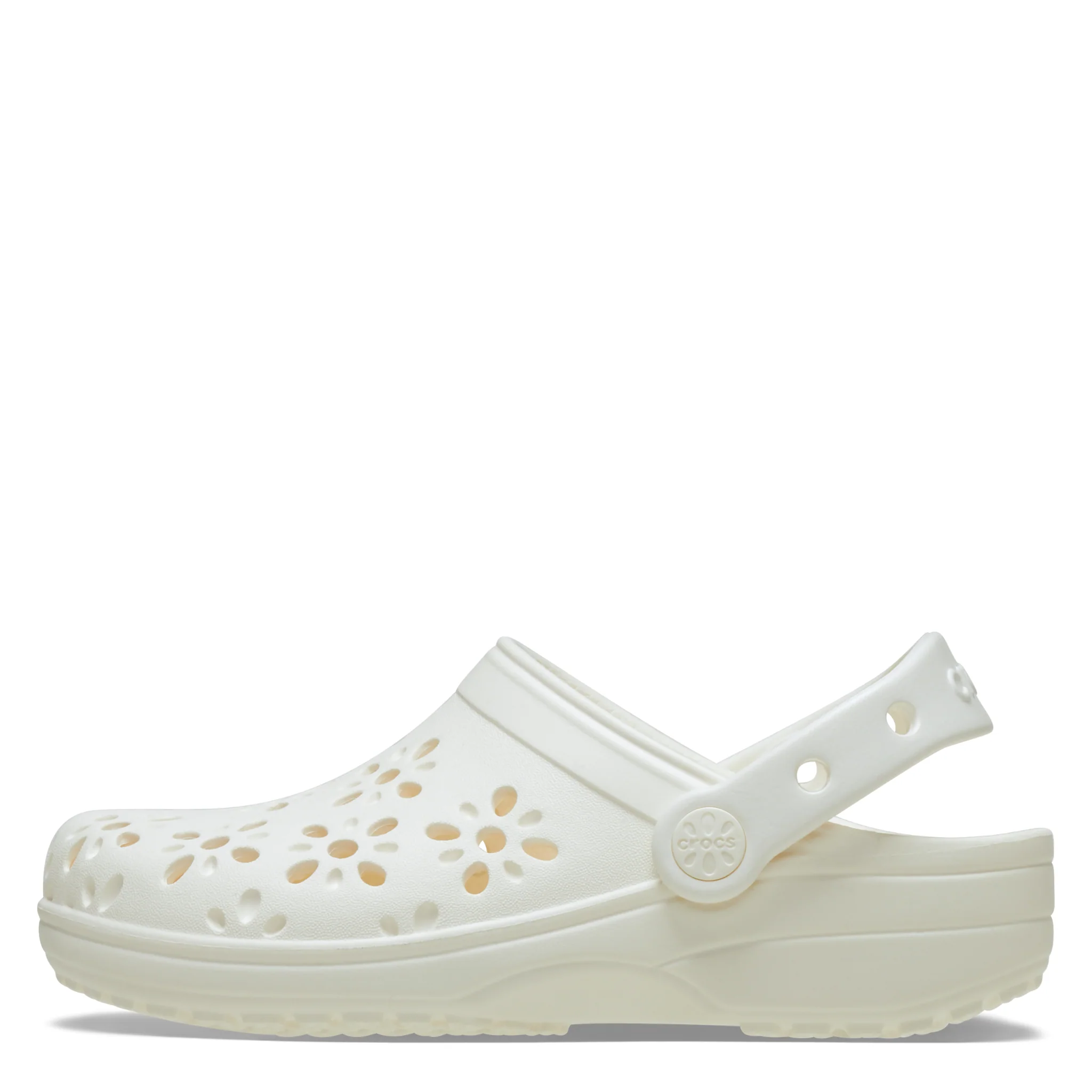 Womens Crocs Chalk Classic Floral Cut Out Clogs - Image 5