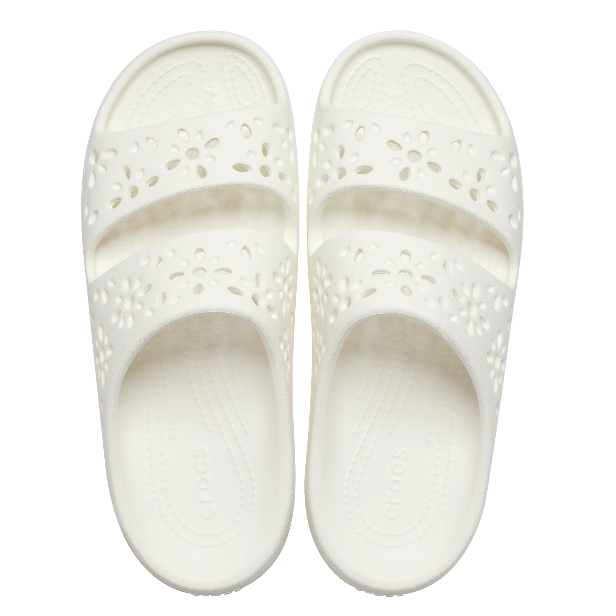 Womens Crocs Chalk Classic Floral Cut Out Sandals - Image 4