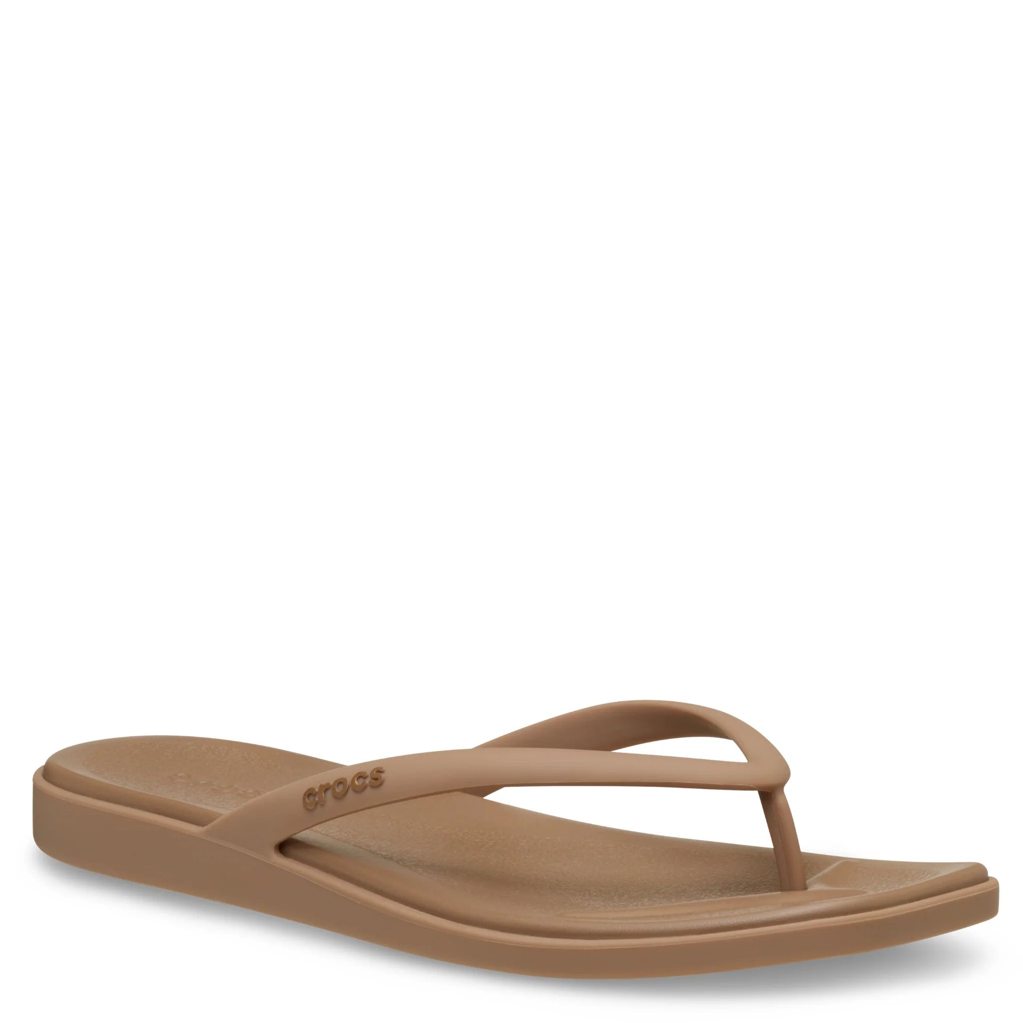 Womens Crocs Milk Chocolate Miami Flip Flops - Image 2