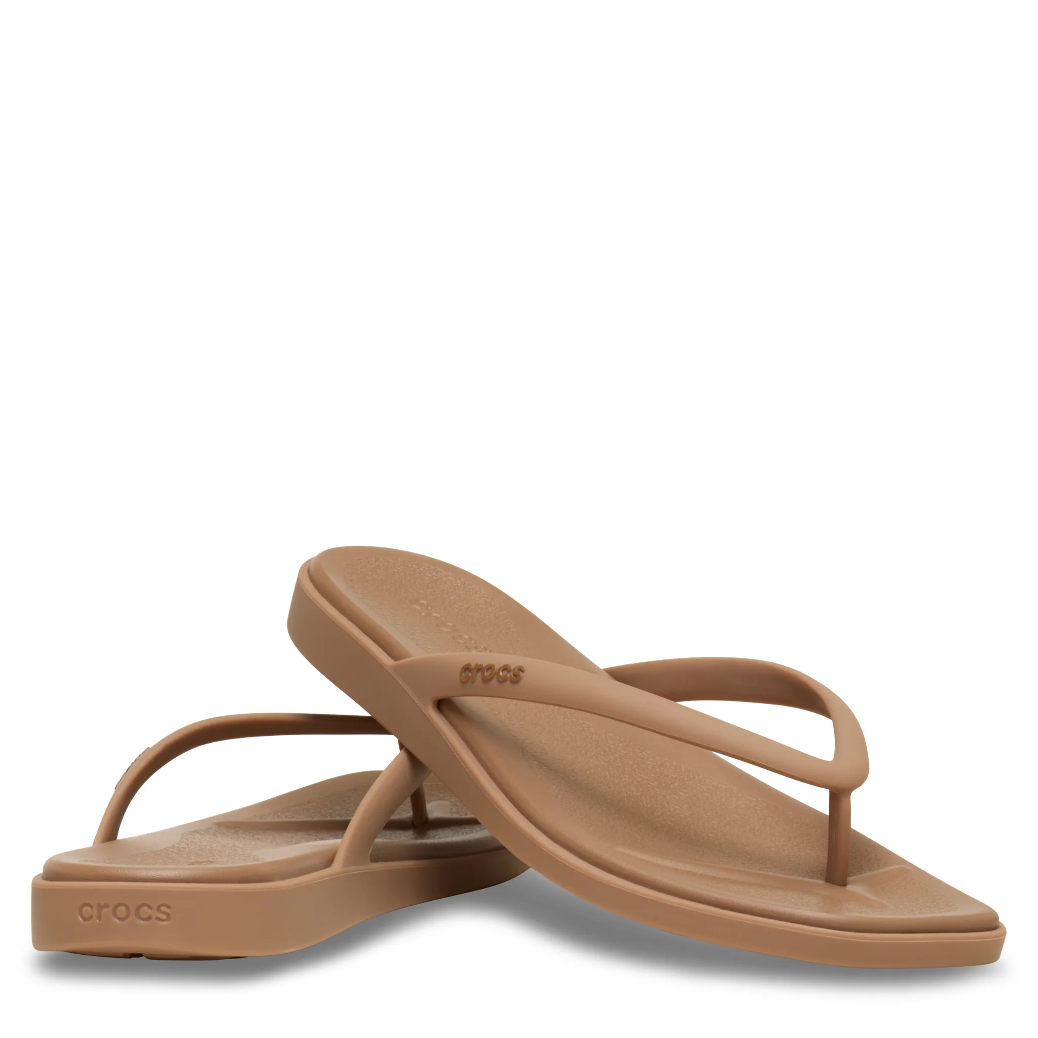 Womens Crocs Milk Chocolate Miami Flip Flops - Image 3
