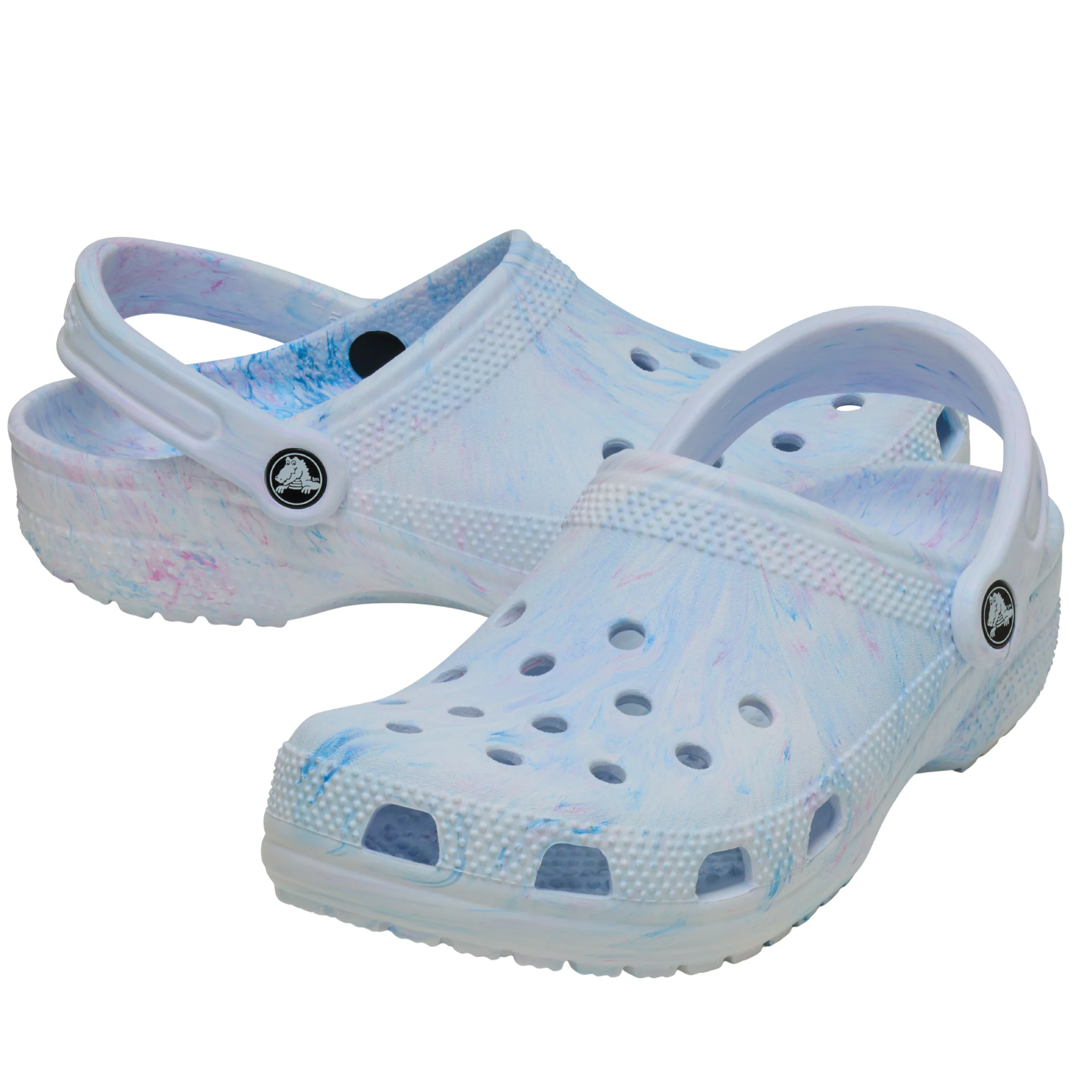 Womens Crocs Oxygen Swirl Watercolour Marbled Clogs - Image 2