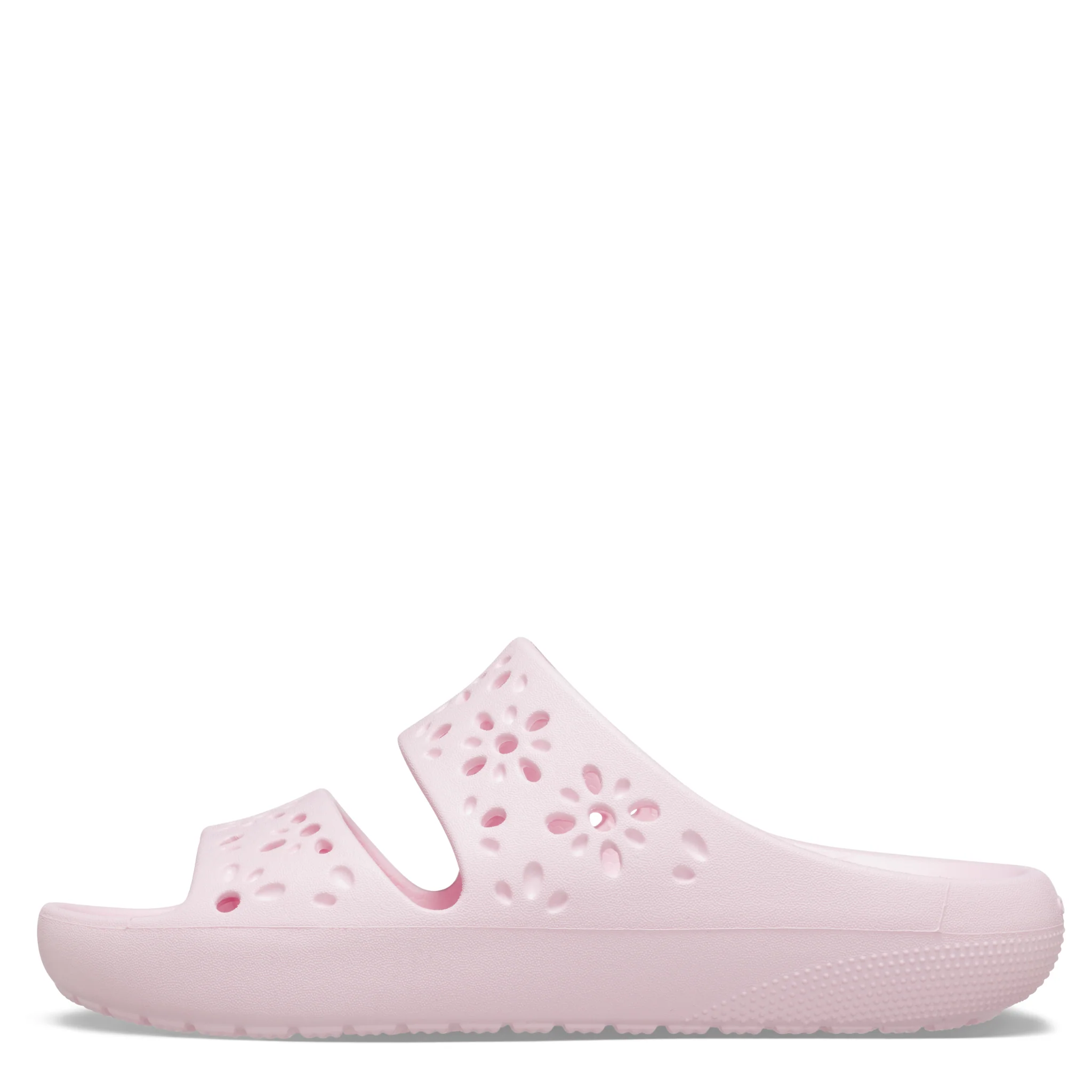 Womens Crocs Pink Milk Classic Floral Cut Out Sandals - Image 5