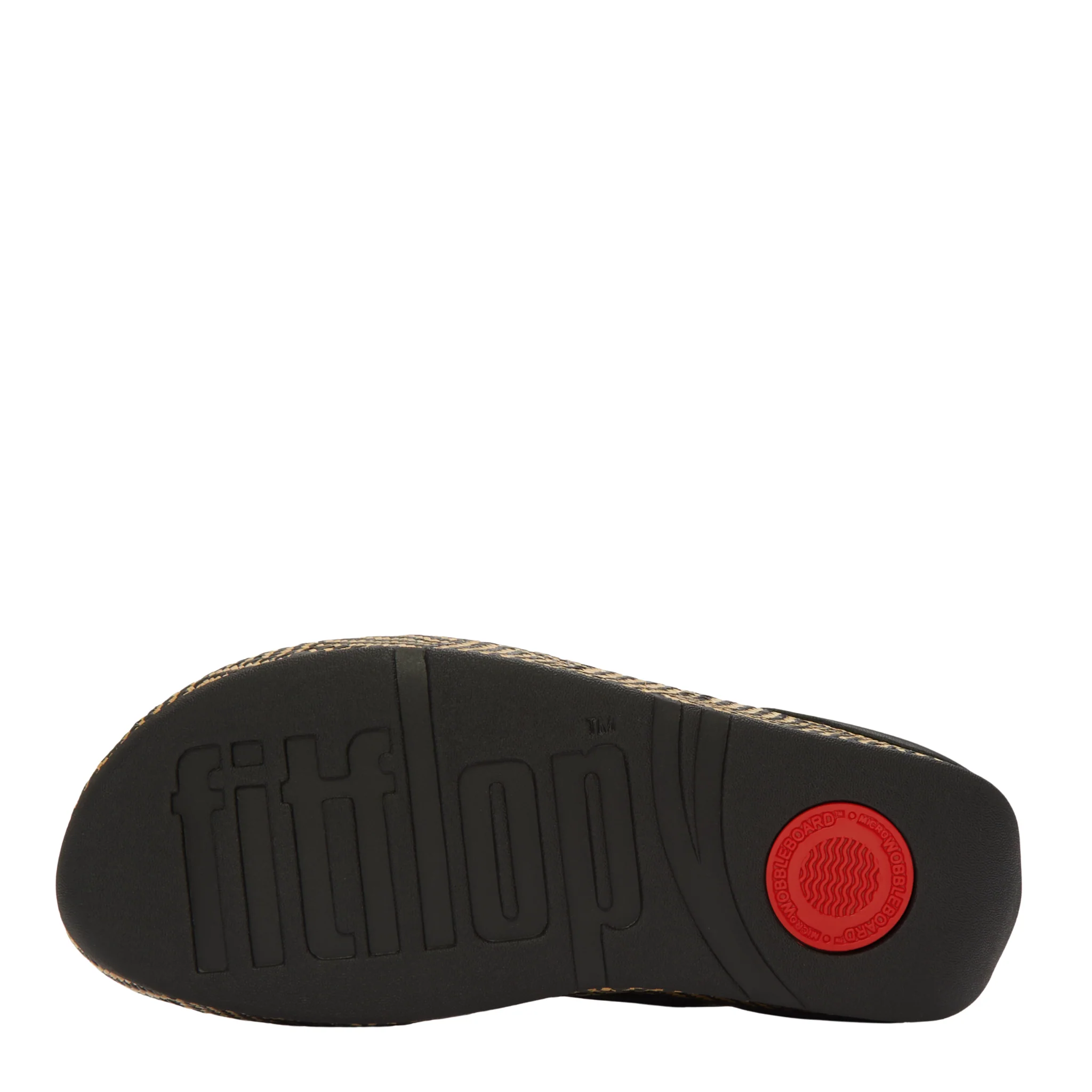 Womens FitFlop Black Graphic-Weave Lulu Lux Leather Toe-Post Sandals - Image 5
