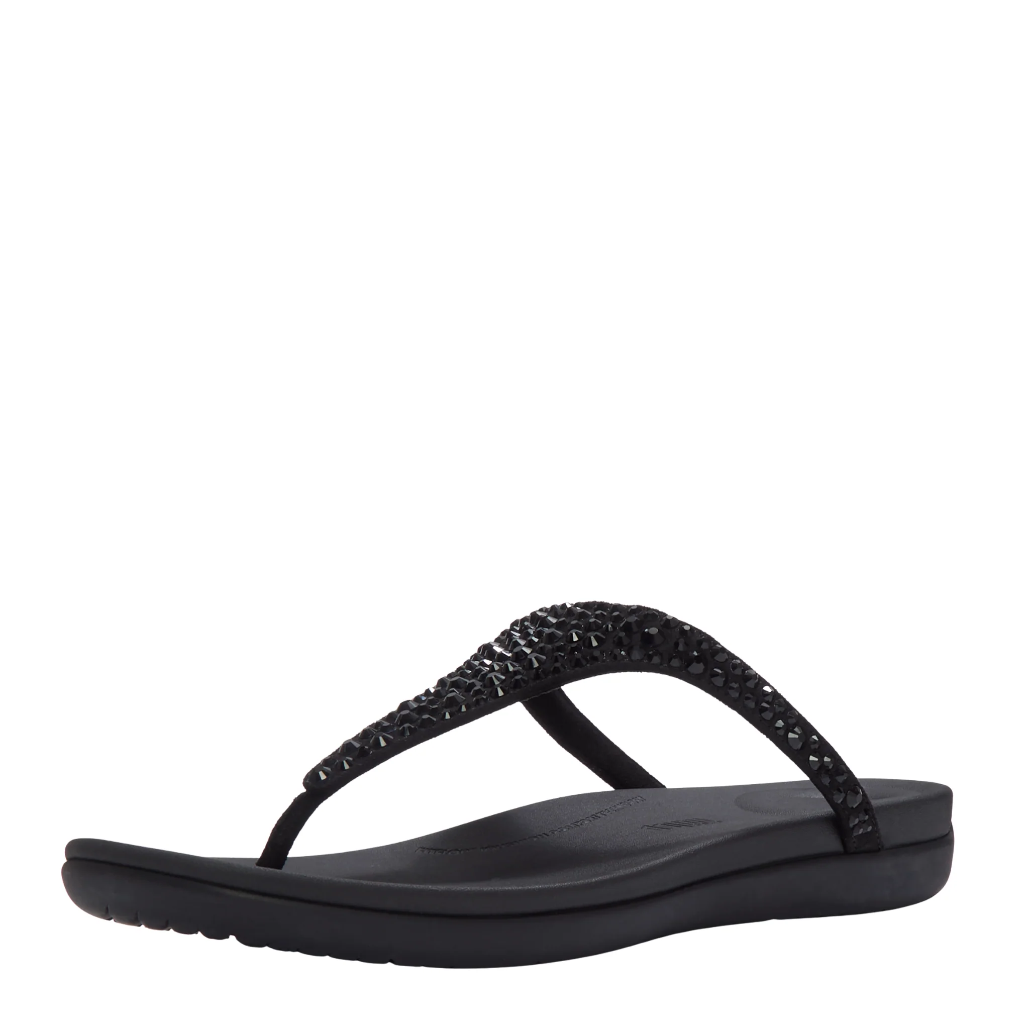 Womens FitFlop Black Solay Mixed-Crystal Toe-Post Sandals - Image 4