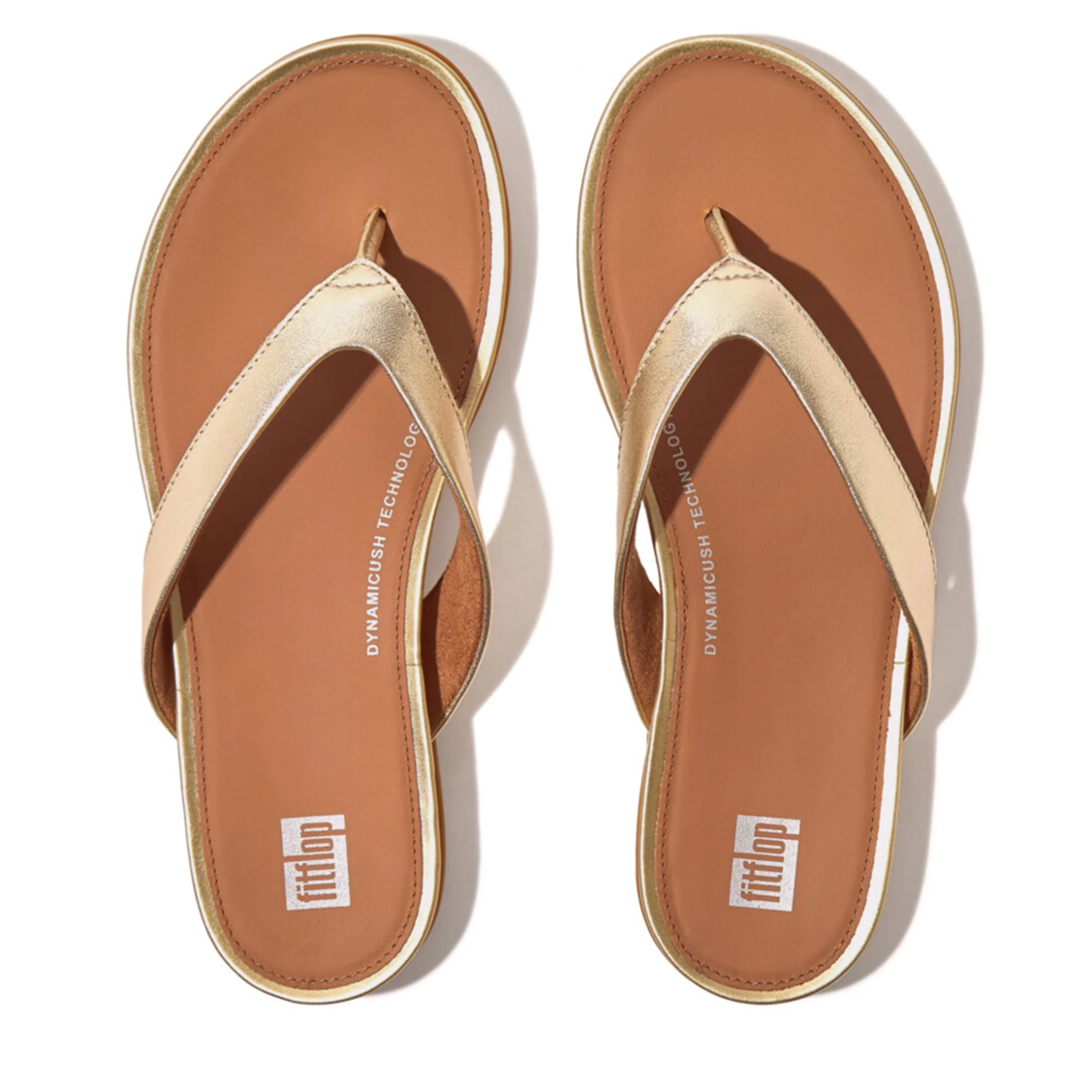 Womens FitFlop Platino Gracie Leather Flip Flops - Image 4