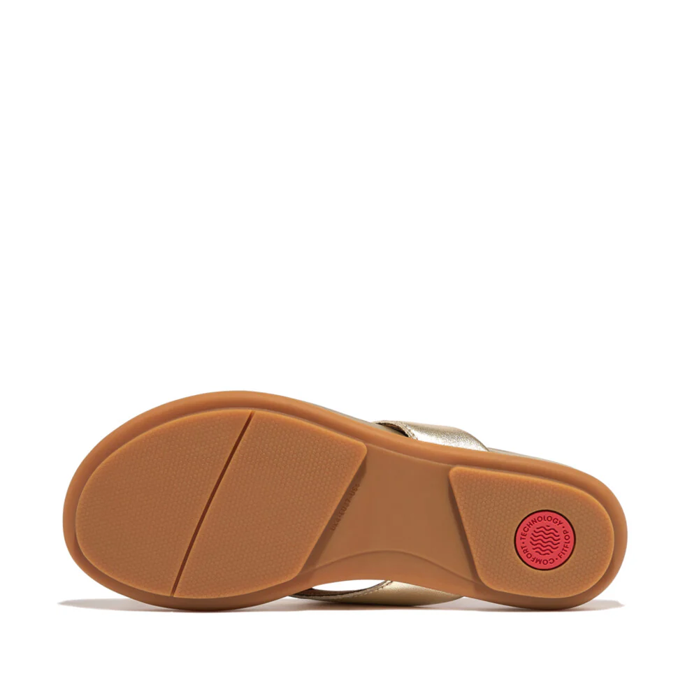 Womens FitFlop Platino Gracie Leather Flip Flops - Image 5