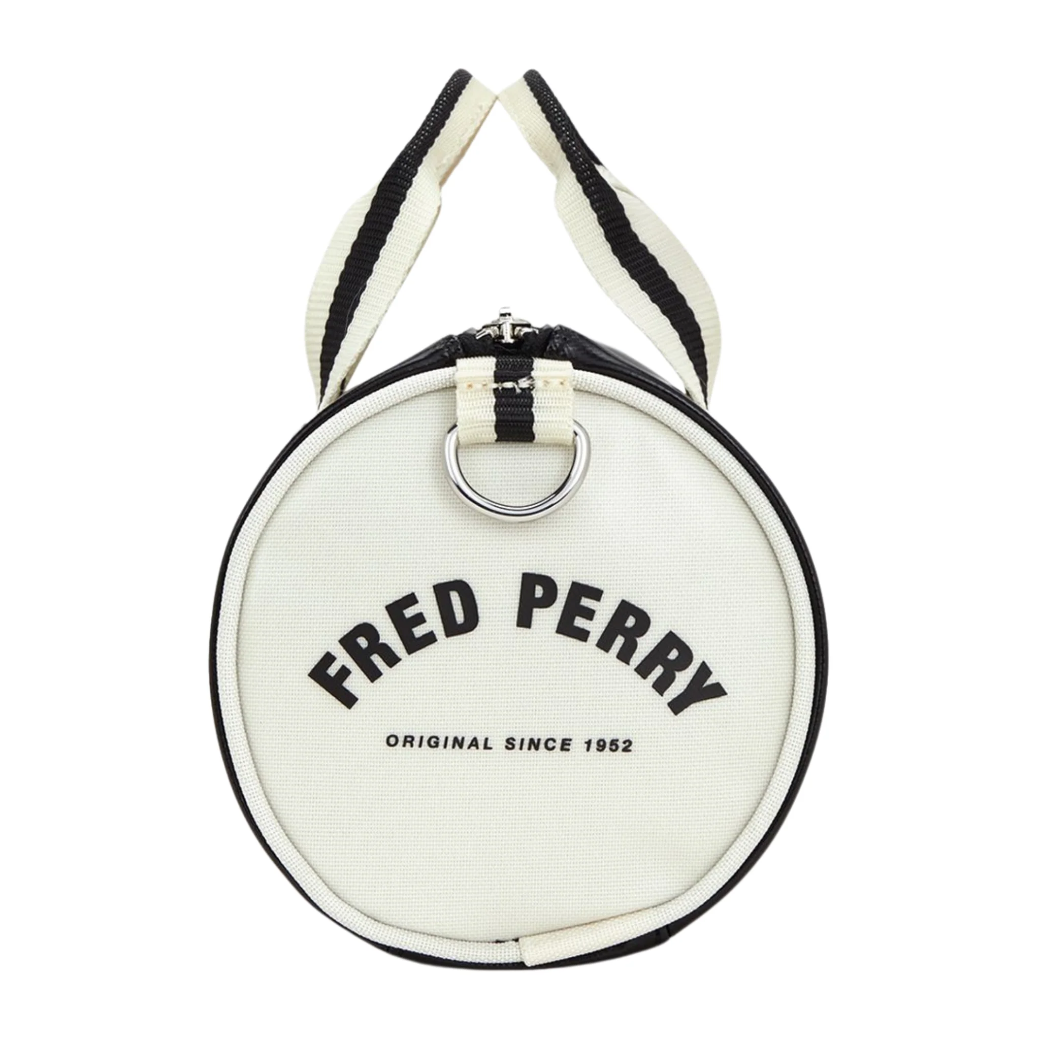 Womens Fred Perry Black/Ecru Classic Mini Barrel Bag - Image 4