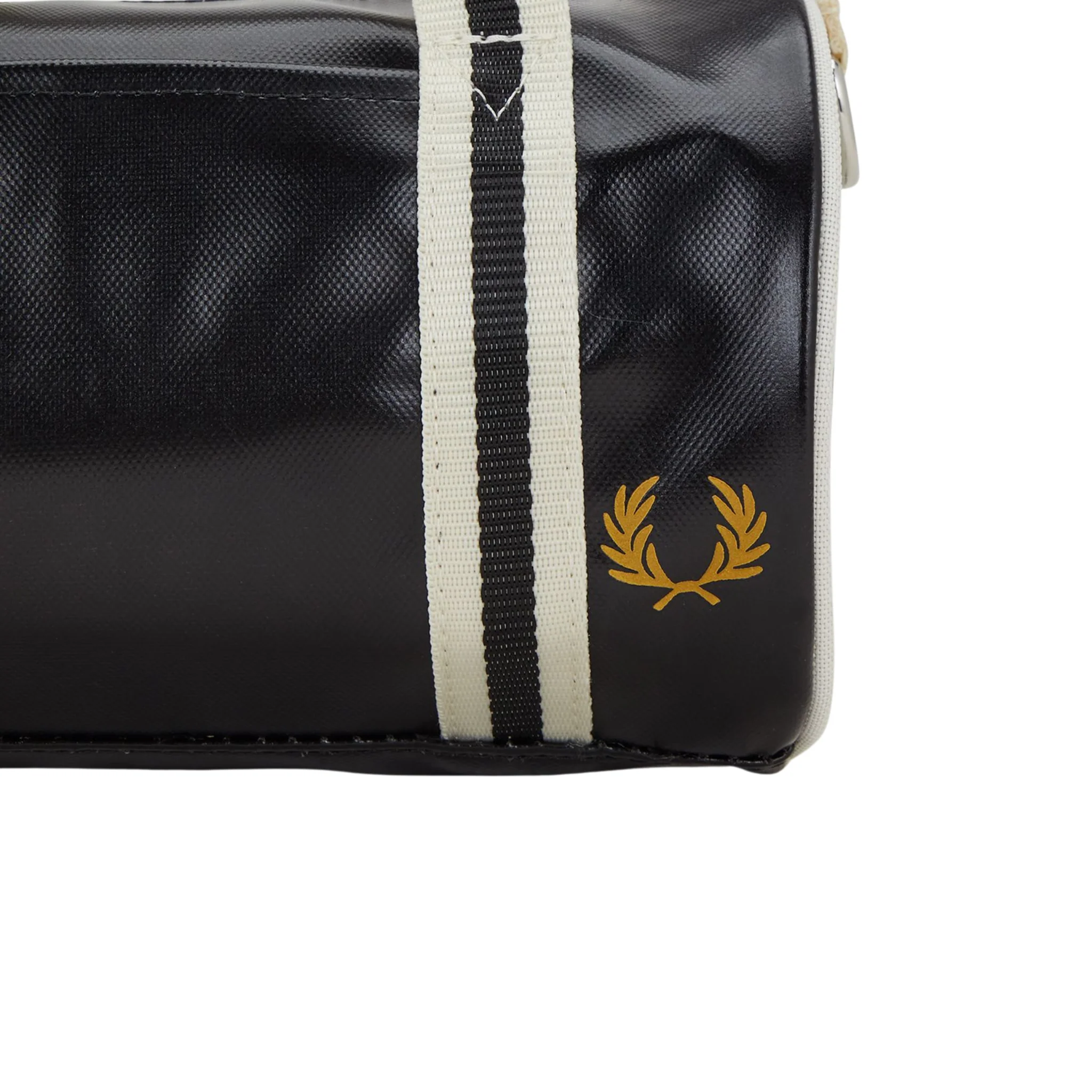 Womens Fred Perry Black/Ecru Classic Mini Barrel Bag - Image 5