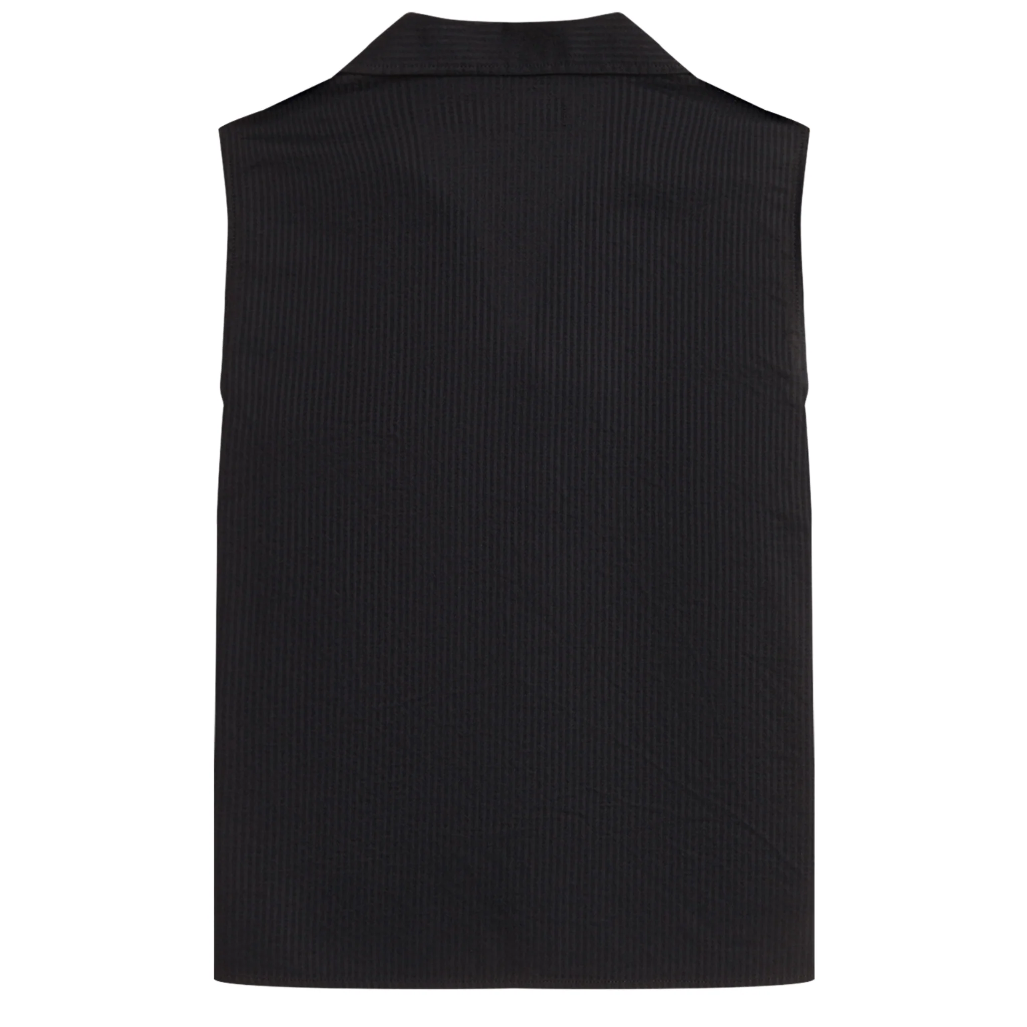 Womens Fred Perry Black Sheer Stripe Sleeveless Shirt - Image 3