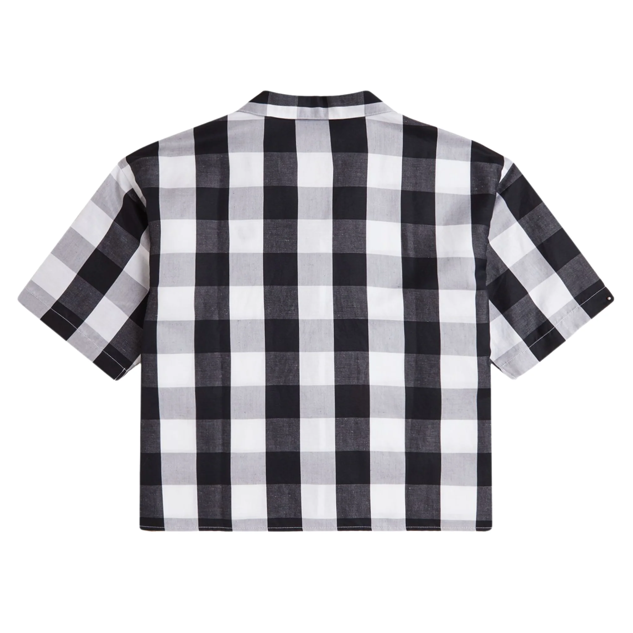 Womens Fred Perry White Monochrome Check S/s Shirt - Image 3