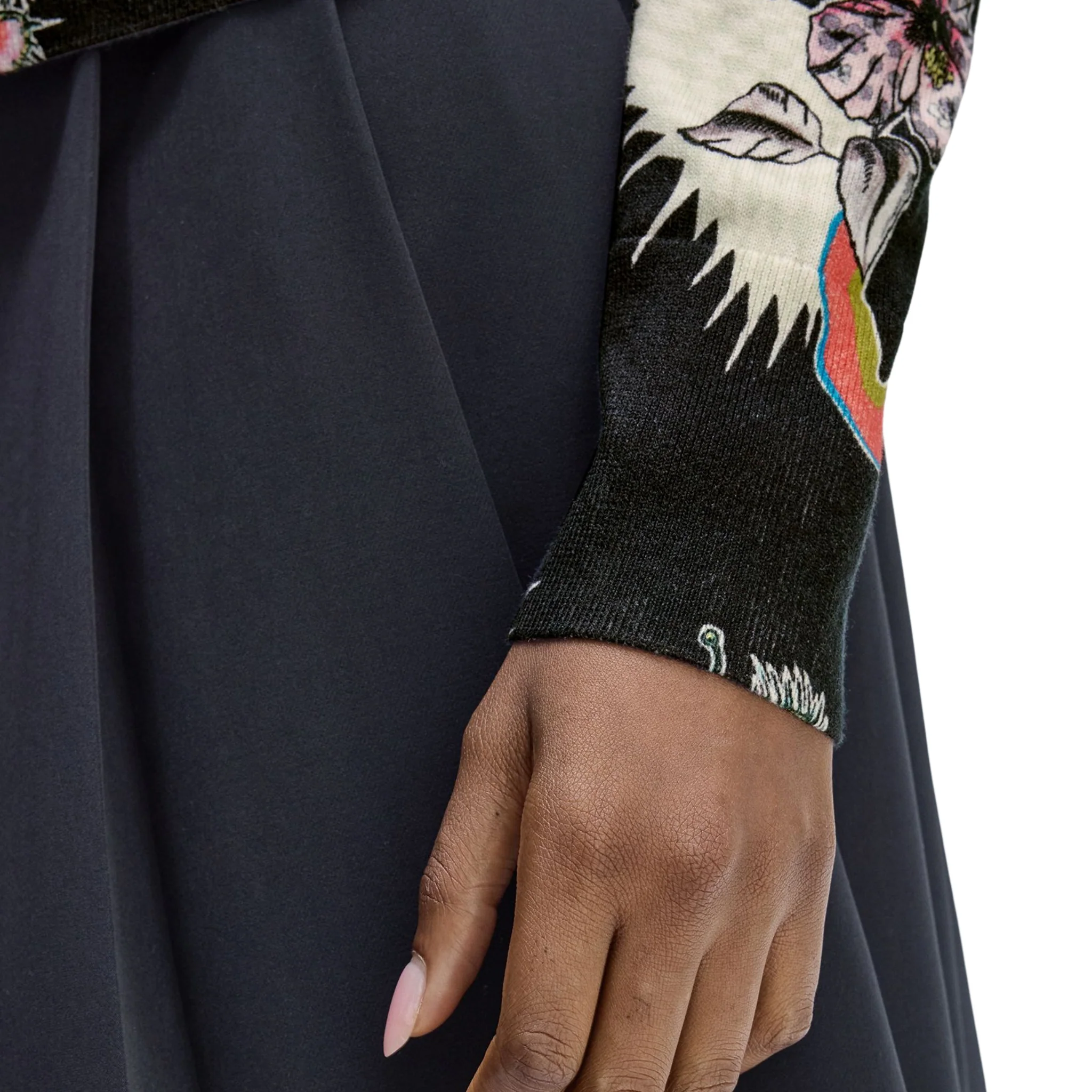 Womens Fred Perry x  Amy Winehouse Black Printed Cardigan - Image 3