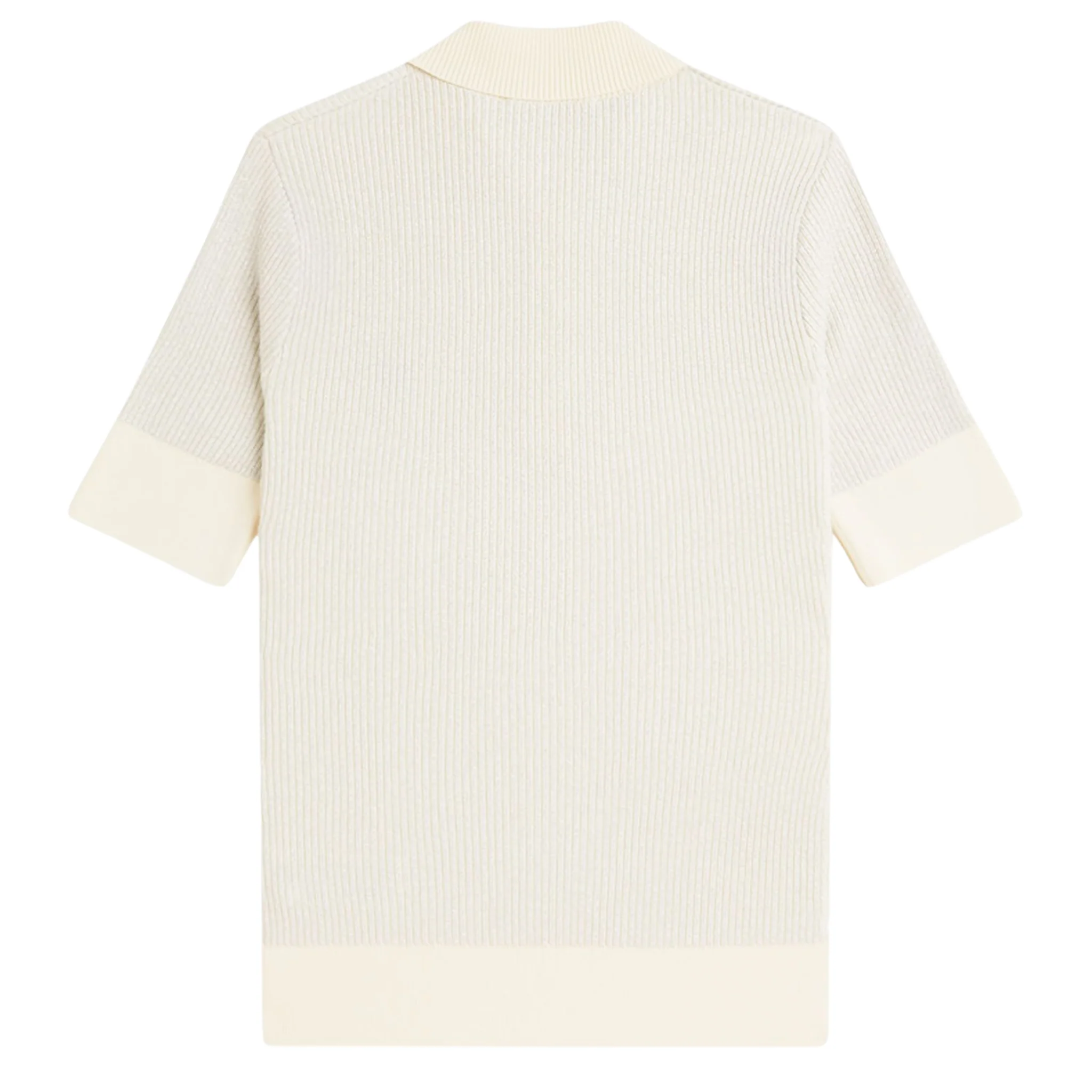 Womens Fred Perry x Amy Winehouse Ecru Metallic Rib Knit S/s Polo Shirt - Image 2