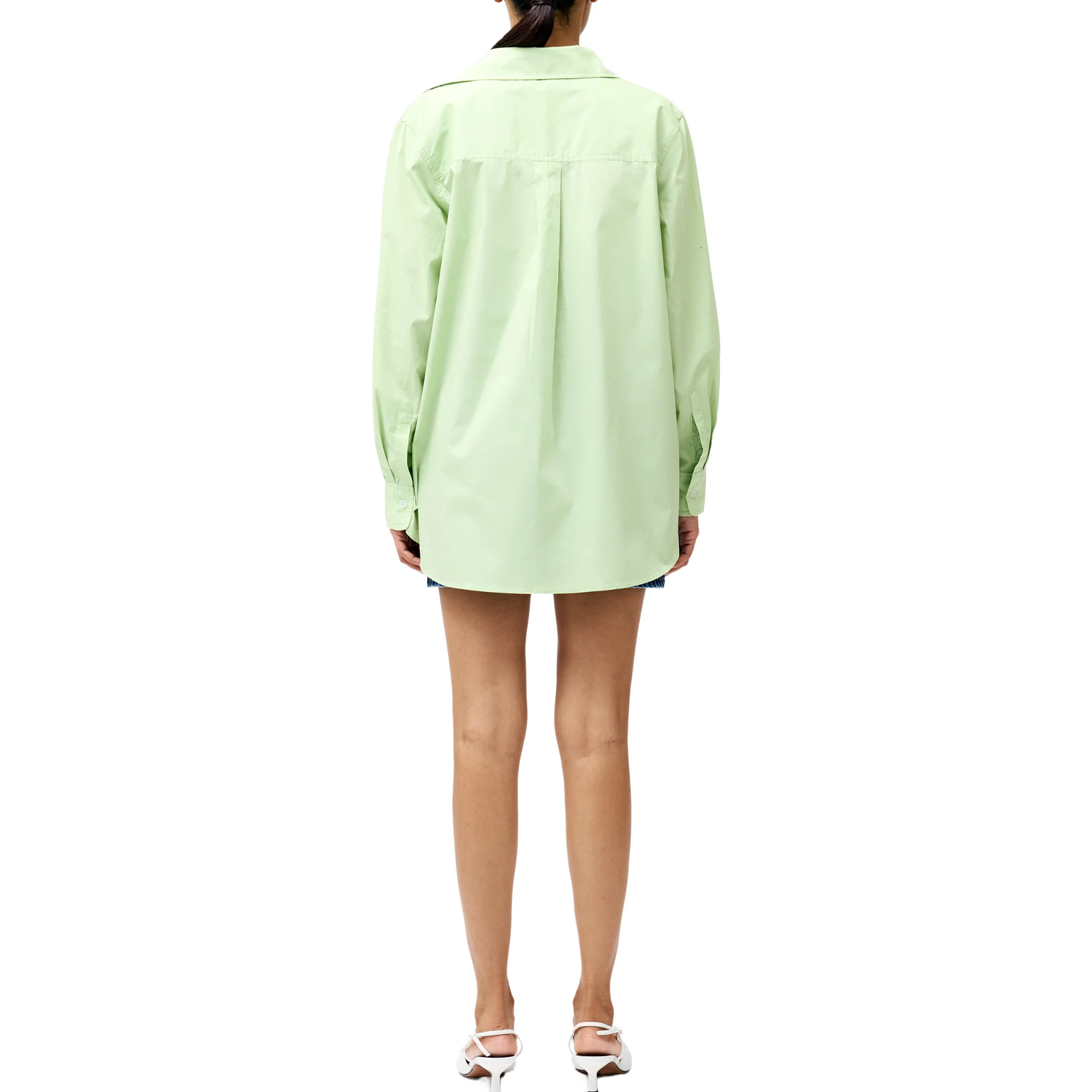 Womens French Connection Apple Green Cambria Cotton Broderie Shirt - Image 3