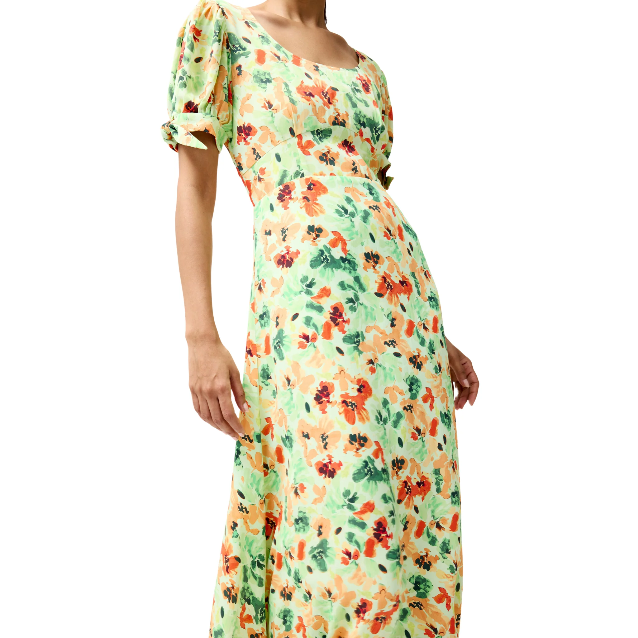 Womens French Connection Apple Green Eve Crepe Scoop Neck Dress - Image 3